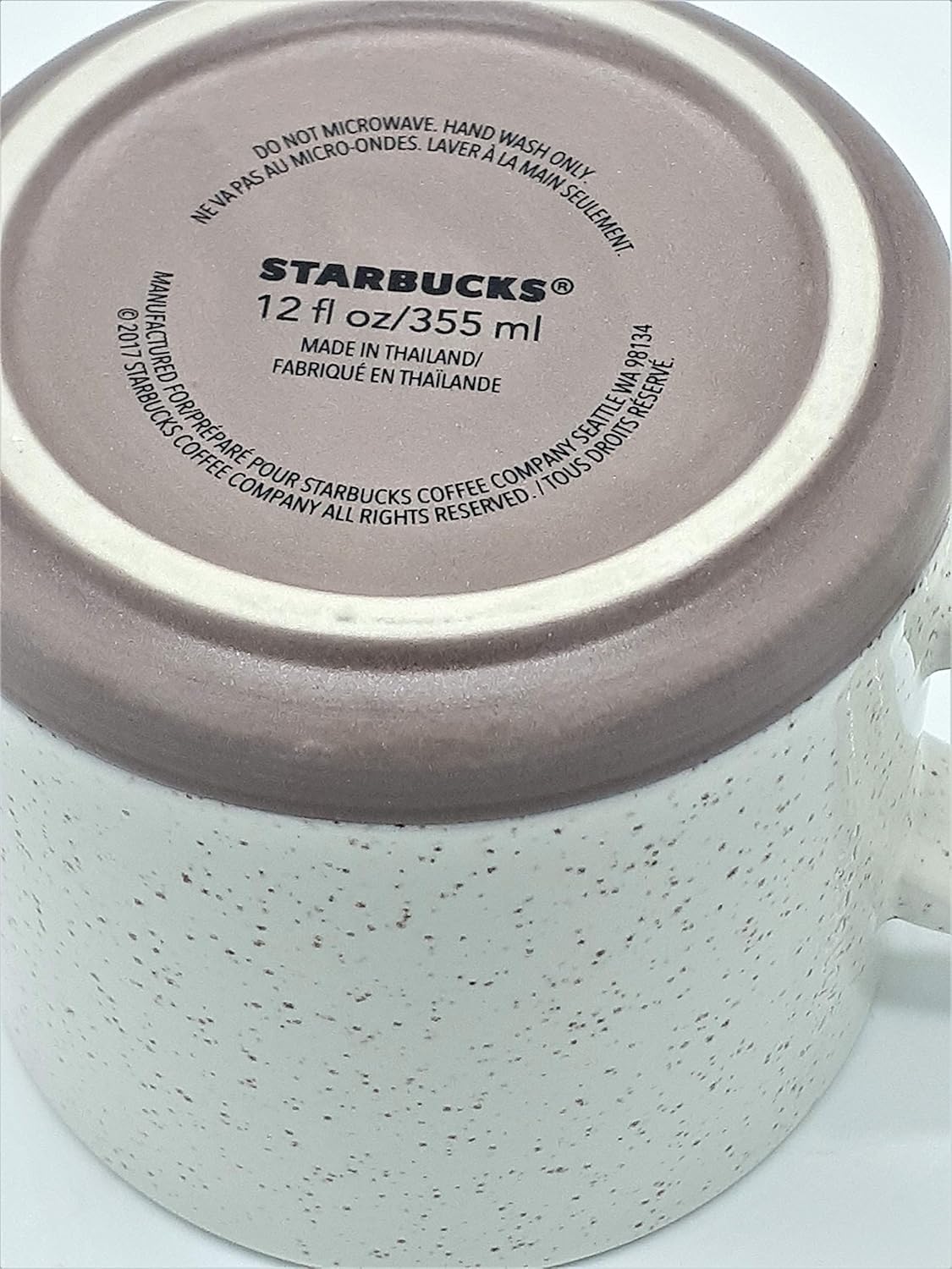 2017 Holiday Collection Taza de cerámica de 12 oz – Corazón de oro rosa moteado