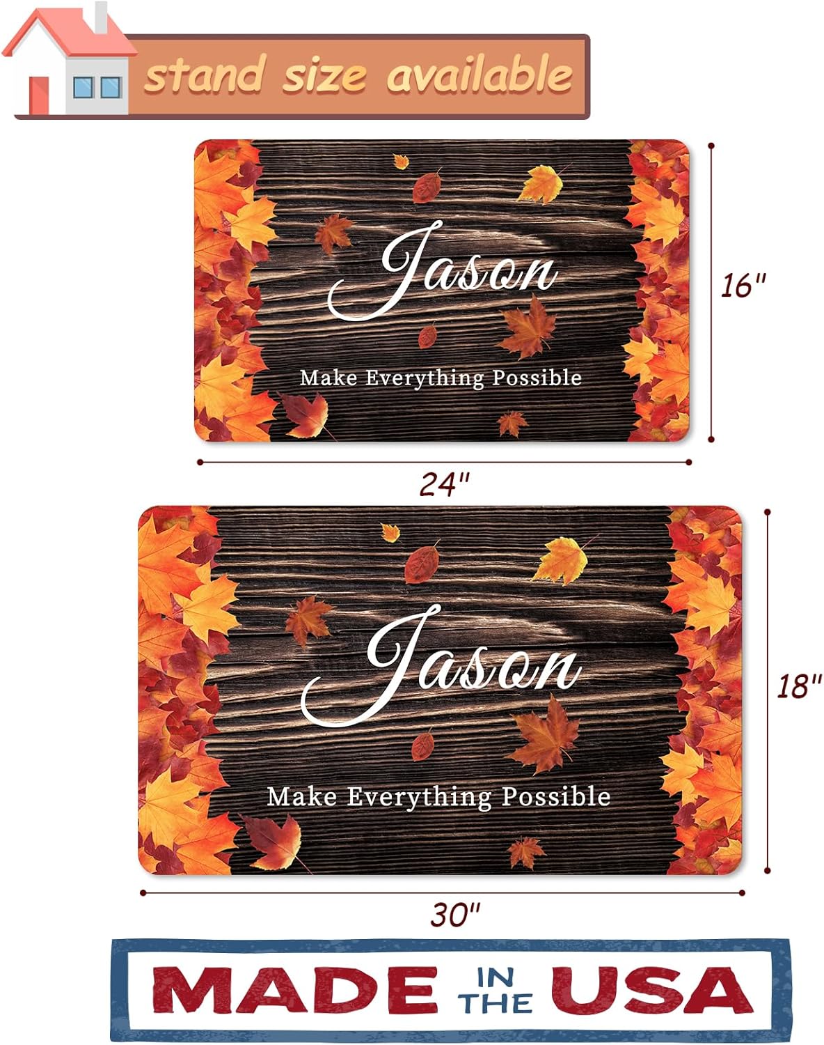 Tapete personalizado para decoración de puerta al aire libre para entrada de patio, tapetes personalizados para puerta delantera con texto para