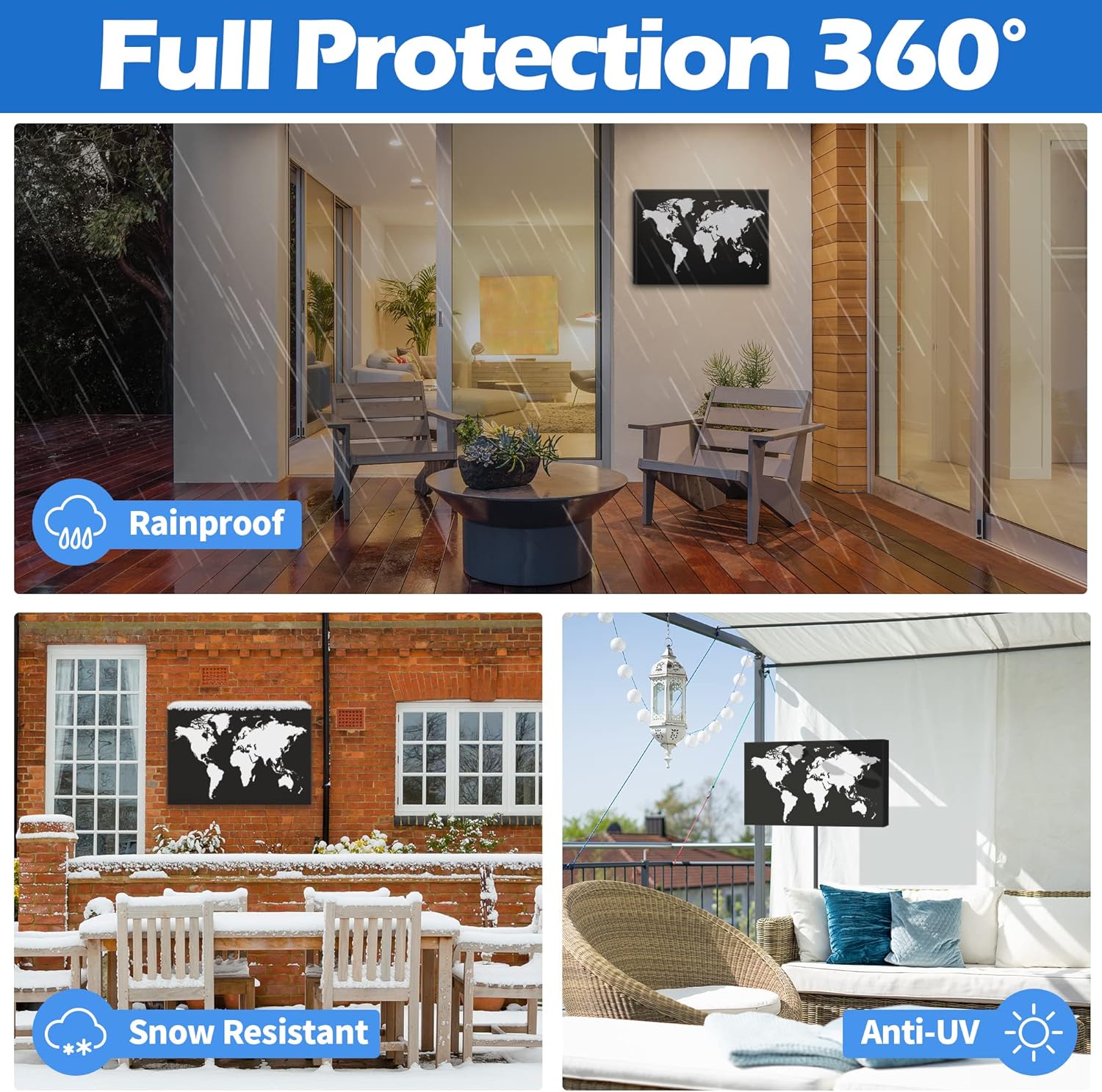 NEXCOVER Funda de TV para exteriores, protector de pantalla de TV de 52 a 55 pulgadas, lona 600D, material resistente al agua, resistente a la