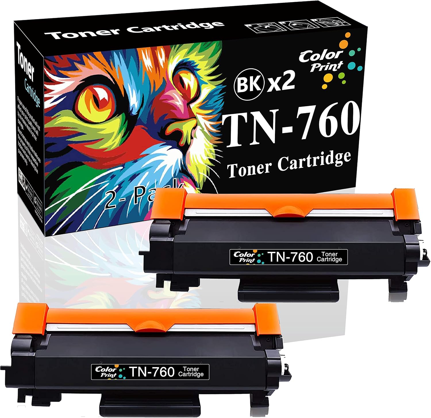 COLOR PRINT Cartucho de tóner de repuesto compatible para impresora Brother TN760 TN-760 TN-730 TN730 TN770 para impresora DCP-L2550DW HL L2350DW