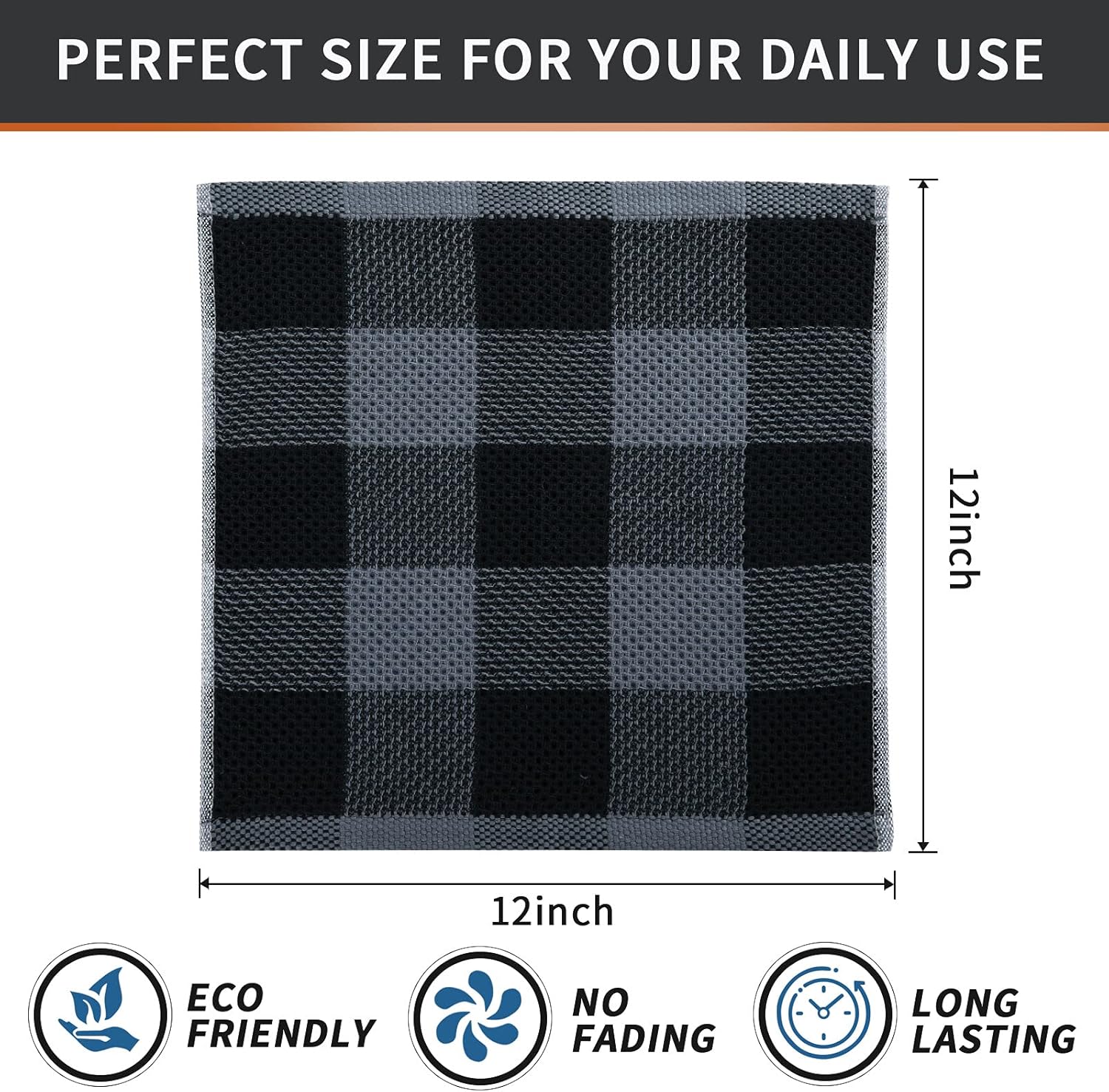 Trapos de cocina a cuadros 100% algodón, 12 x 12 pulgadas, súper suaves y absorbentes, de secado rápido, trapos de cocina para cocina, paquete de 8,