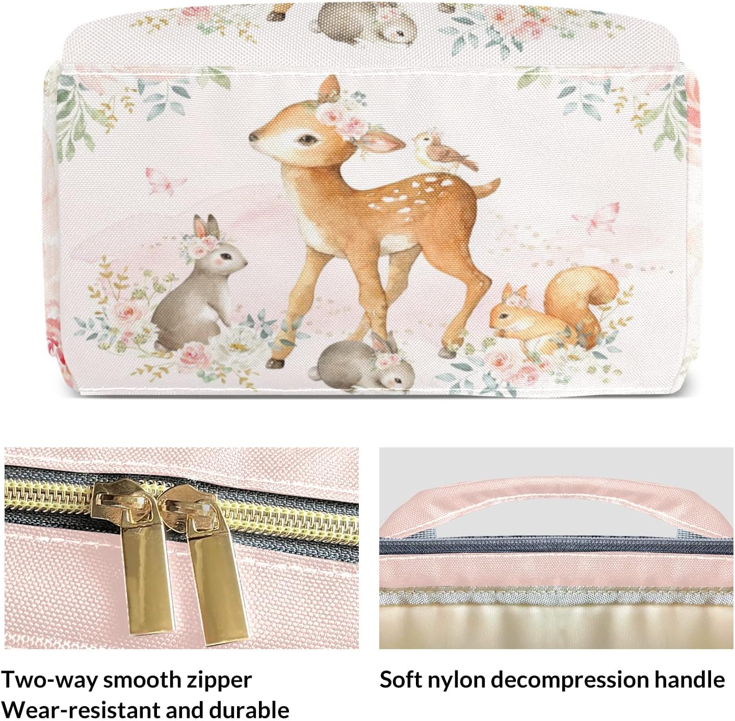 Bolsas de pañales personalizadas de gran capacidad, mochila personalizada con nombre de león y zorro, ciervo, mochila informal para regalos, Diseño