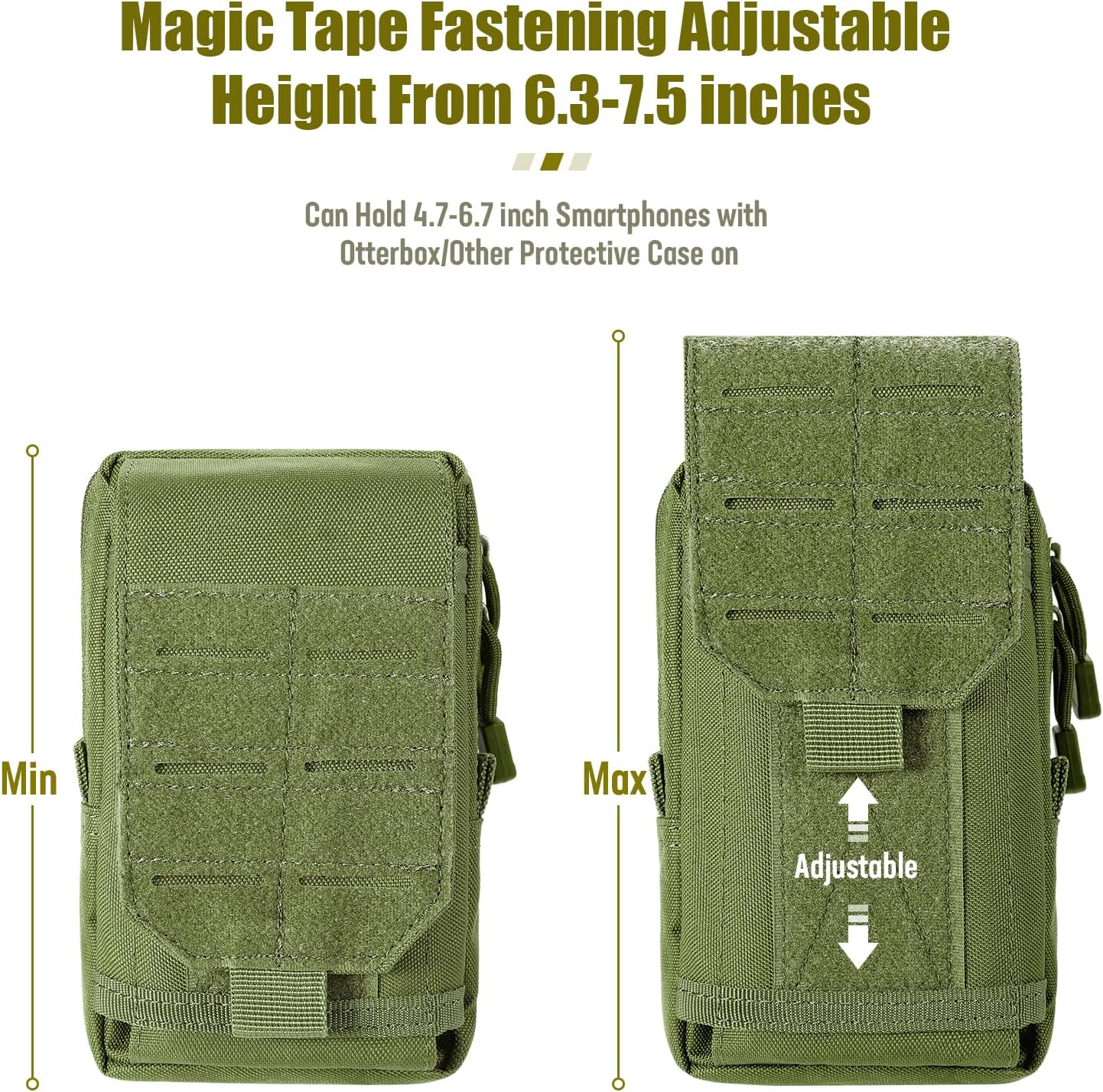 Bolsa táctica Molle para teléfono celular, funda pequeña utilidad EDC bolsa organizador de gadget