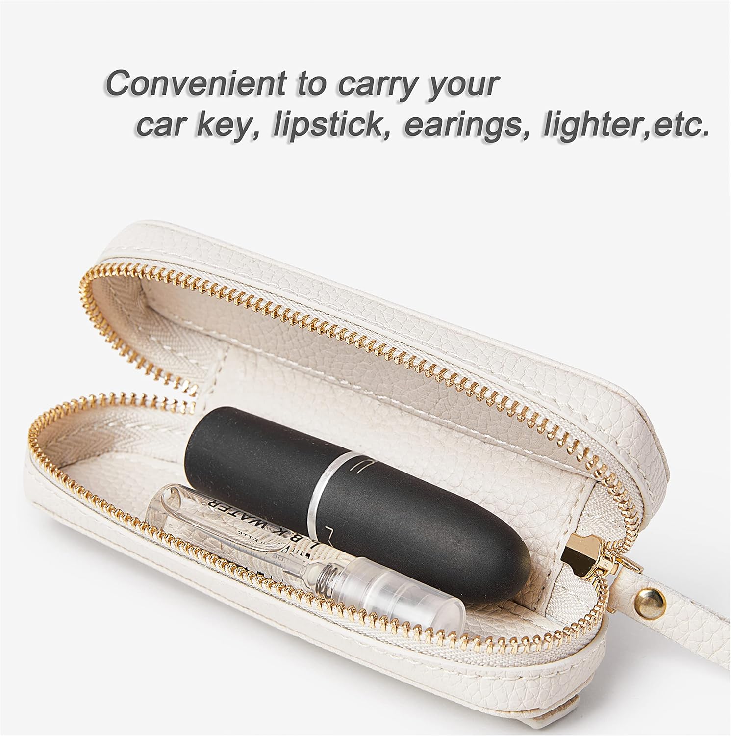 ZVE Funda tipo cartera para iPhone 15 Pro de cuero con pequeña bolsa para llaves de lápiz labial, ranuras para tarjetas de bloqueo RFID, funda con