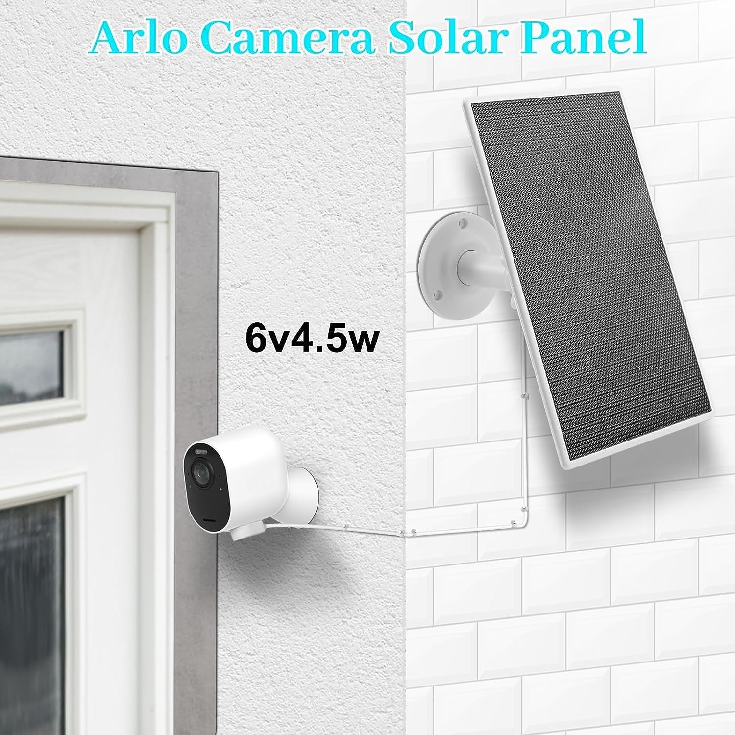 Cargador de panel solar para cámara Arlo, potencia compatible con Pro 4, Arlo Pro 5S, Pro 3, Floodlight, Ultra 2 y Ultra, cable de 13 pies13.1 ft,
