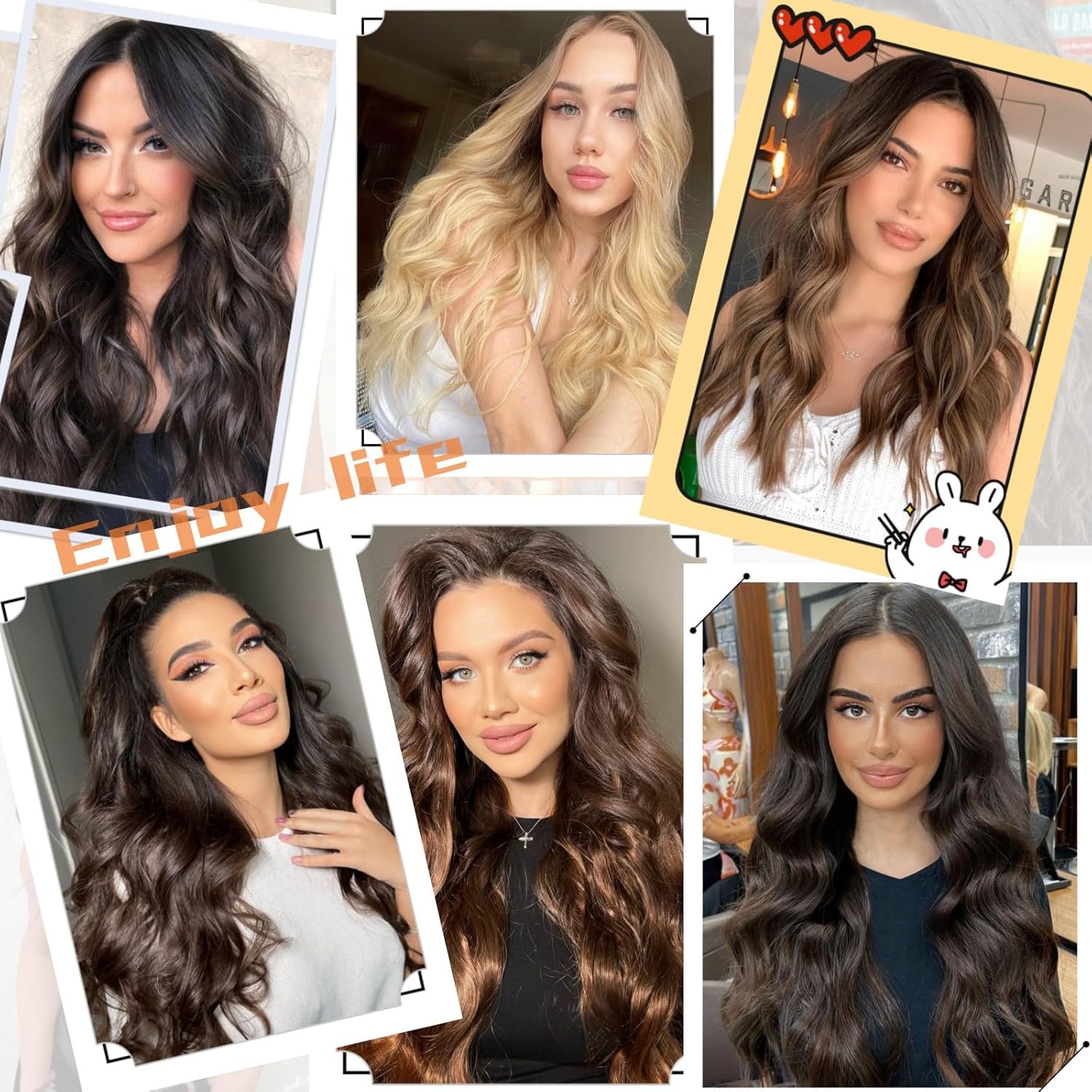 Extensiones de cabello tipo halo de 20 pulgadas con alambre transparente, tamaño ajustable, 4 clips, extensiones de cabello sintético invisible,