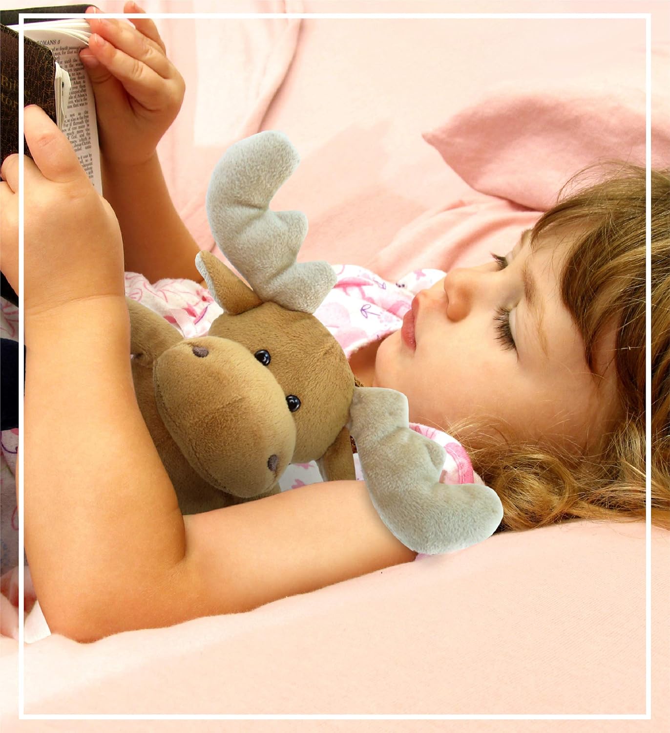 DolliBu – Peluche de alce de peluche, alce sentado suave, abrazable, adorable juguete de peluche de alce marrón, lindo regalo de vida salvaje para