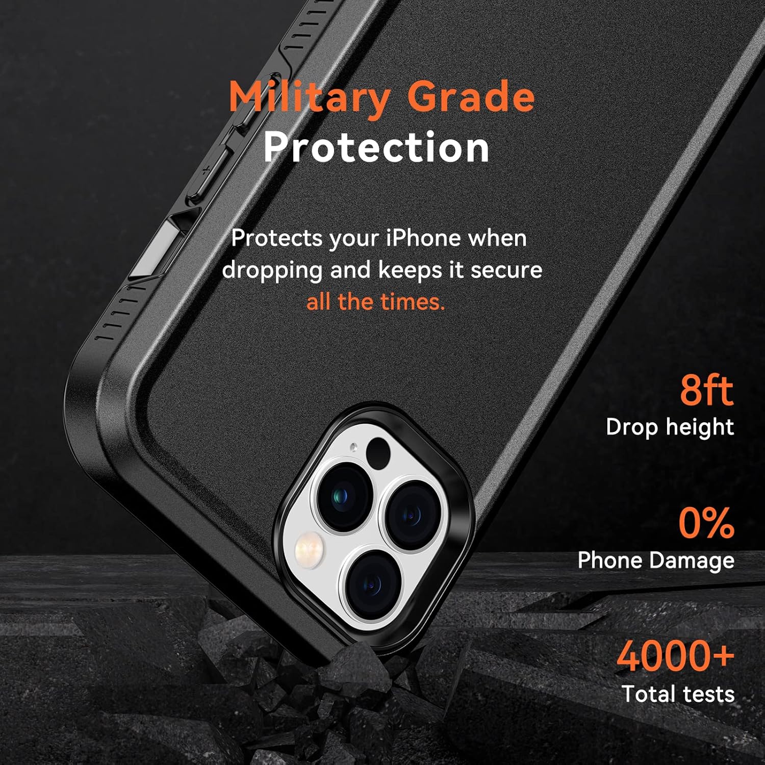 Dataroad – Funda magnética para iPhone 13 Pro, resistente compatible con MagSafe, protección contra caídas de grado militar, forro de microfibra