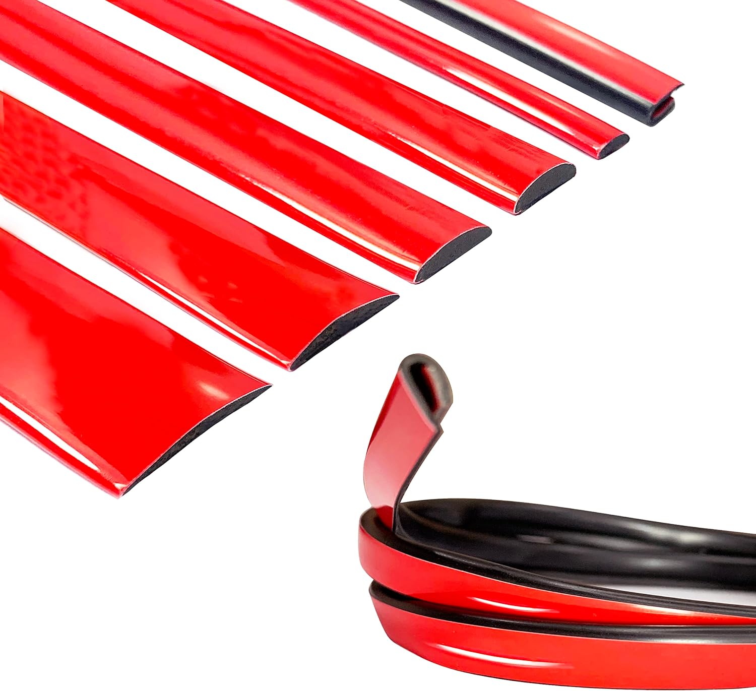 Tira decorativa de color rojo sólido para automóvil, automóvil, bicicleta, exterior e interior, moldura universal para salpicadero, parachoques y