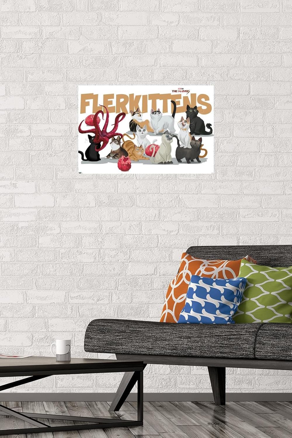 Trends International Marvel The Marvels – Póster de pared de Flerkittens, 14.72 x 22.37 pulgadas, paquete de póster y montaje prémium
