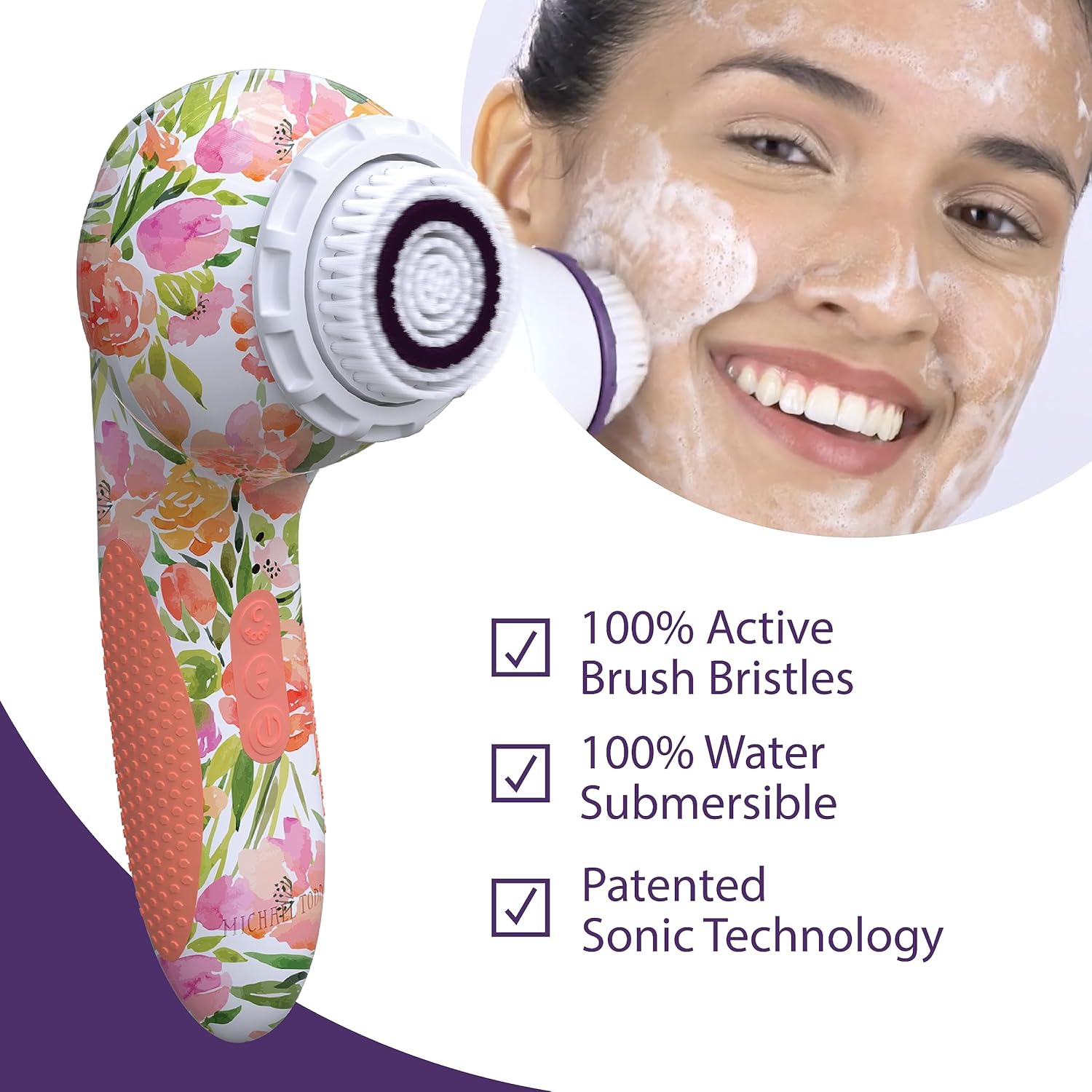 Michael Todd Beauty Soniclear Elite – Sistema de cepillo de limpieza facial – 6 velocidades – Cepillo de limpieza facial y exfoliante corporal