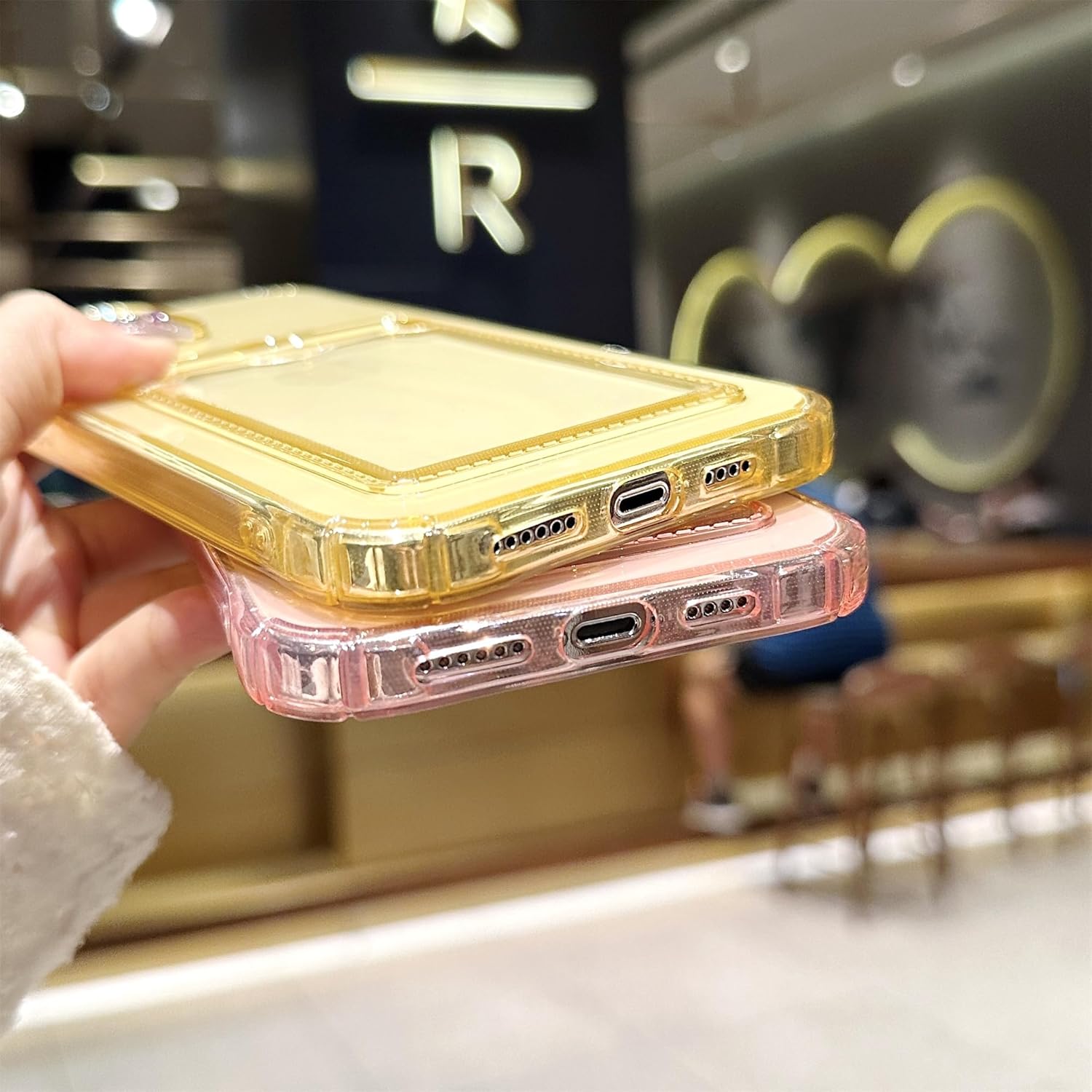ADCOOG Funda compatible con iPhone 13 Pro, funda protectora transparente con ranura para tarjetas, ajuste delgado, de poliuretano termoplástico