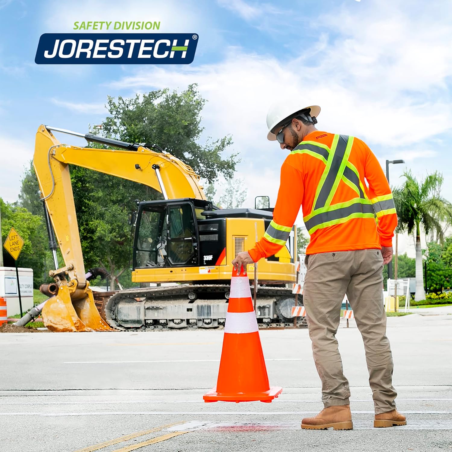 JORESTECH Camiseta de trabajo de manga larga de seguridad reflectante X en la parte posterior para alta visibilidad, cumple con ANSI y CSA
