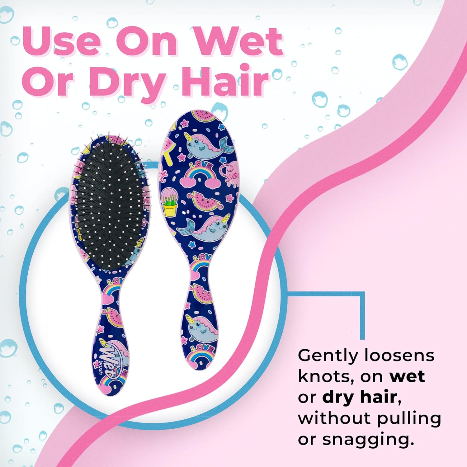 Wet Brush – Cepillo Original Detangler para todo tipo de cabello, con cerdas IntelliFlex ultrasuaves que se deslizan con facilidad por los nudos,