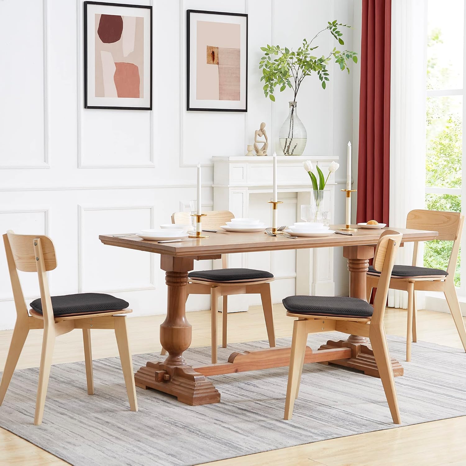 Sweet Home Collection Cojín de espuma viscoelástica de alta calidad para mayor comodidad y apoyo, respaldo antideslizante para sillas de oficina,