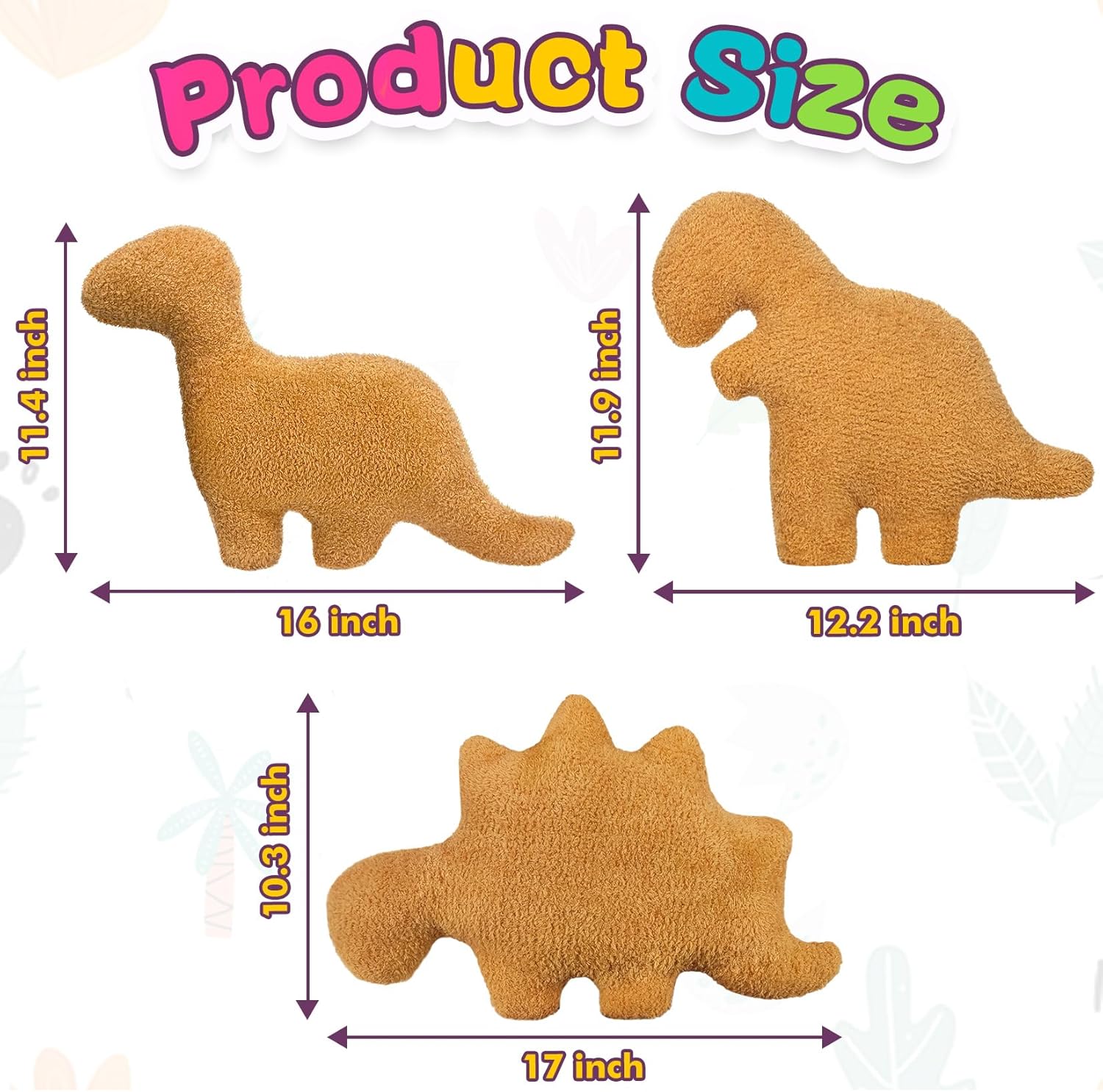 Andywoo Juego de almohada de dinosaurio Nuggets, juguete de peluche de pepita de pollo y dinosaurio, almohada de dinosaurio es un bonito y divertido