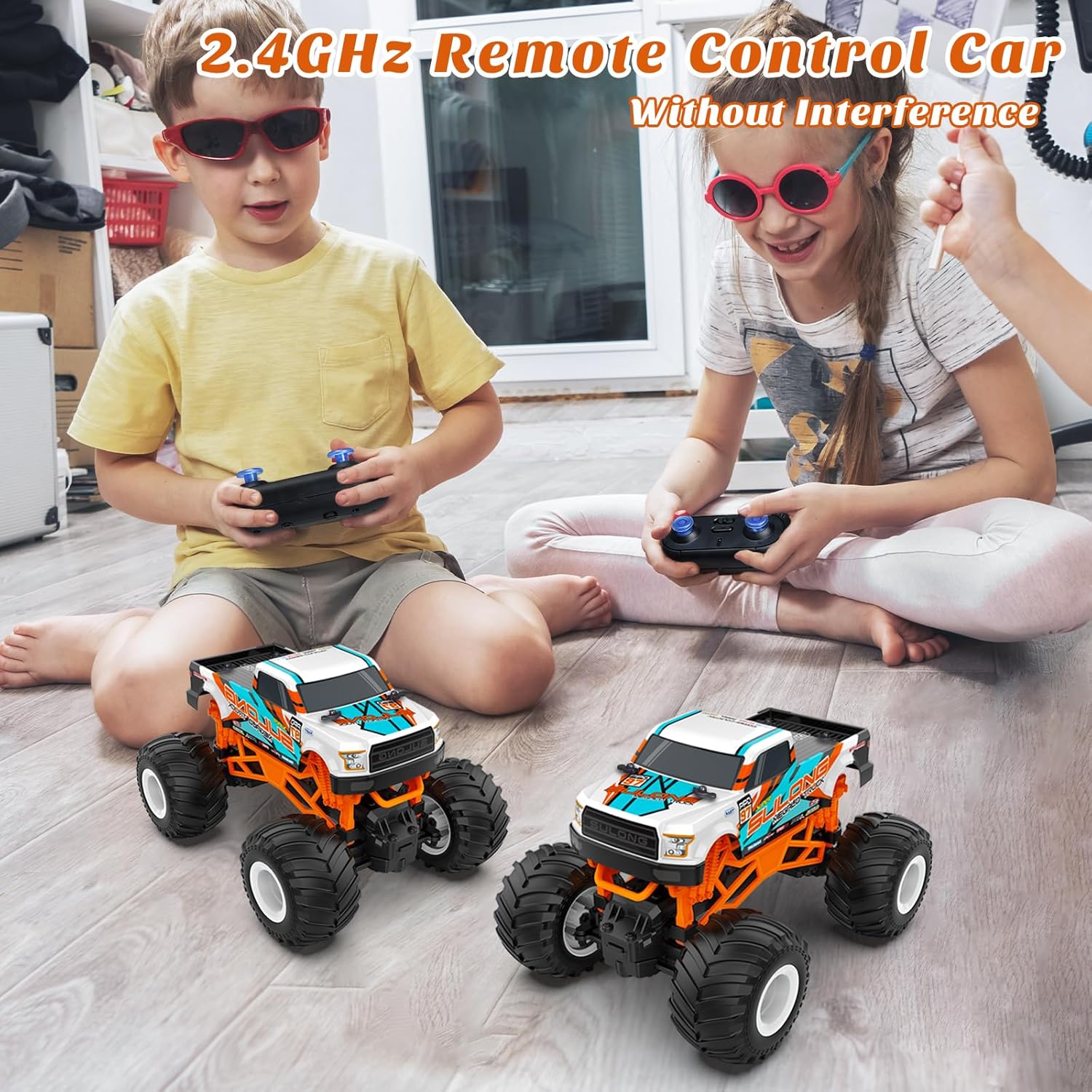 Auto a control remoto, camión monstruo a control remoto a escala 116 para niños, autos RC todo terreno de 2.4 GHz para niños y niñas 4-7 8-12,