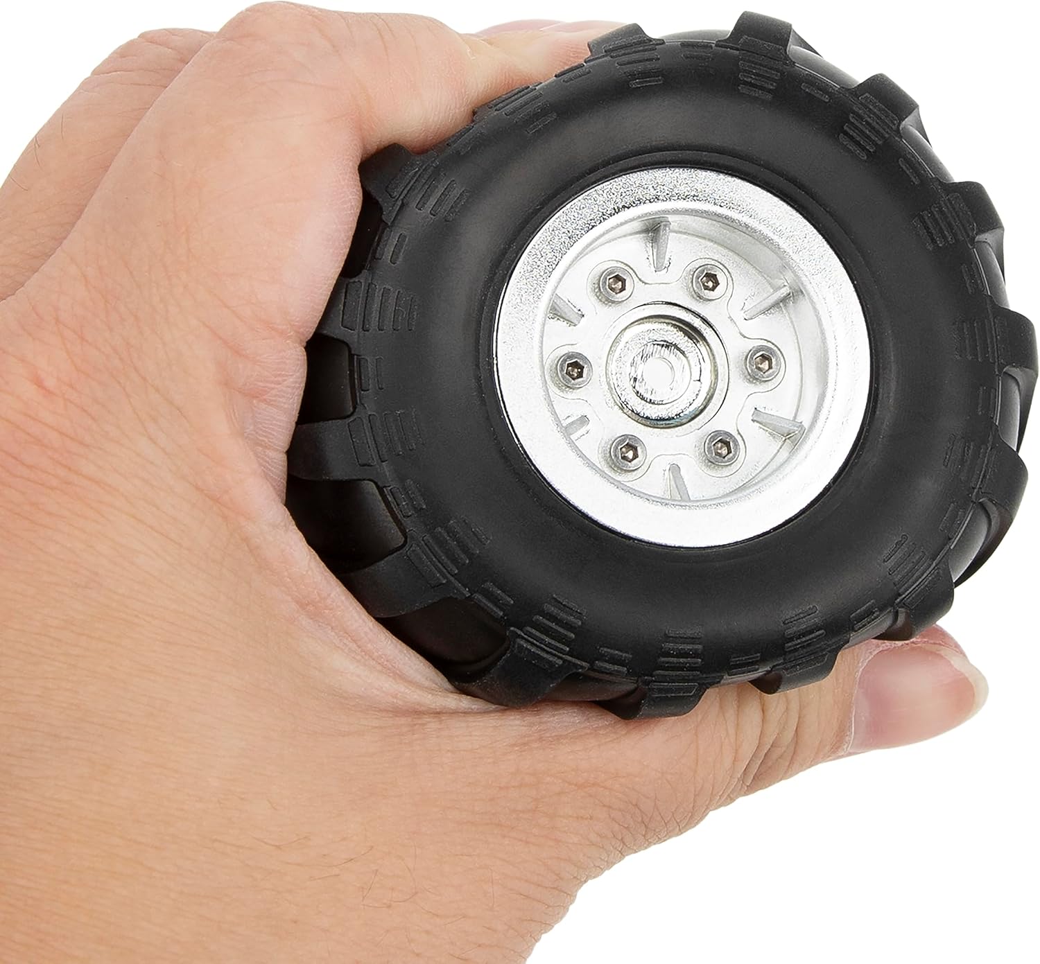 MEUS Racing Juego de 4 neumáticos 1.0 RC Monster Truck para Axial SCX24 FMS FCX24 TRX4M, neumático de 2.835 x 1.969 in (plateado)