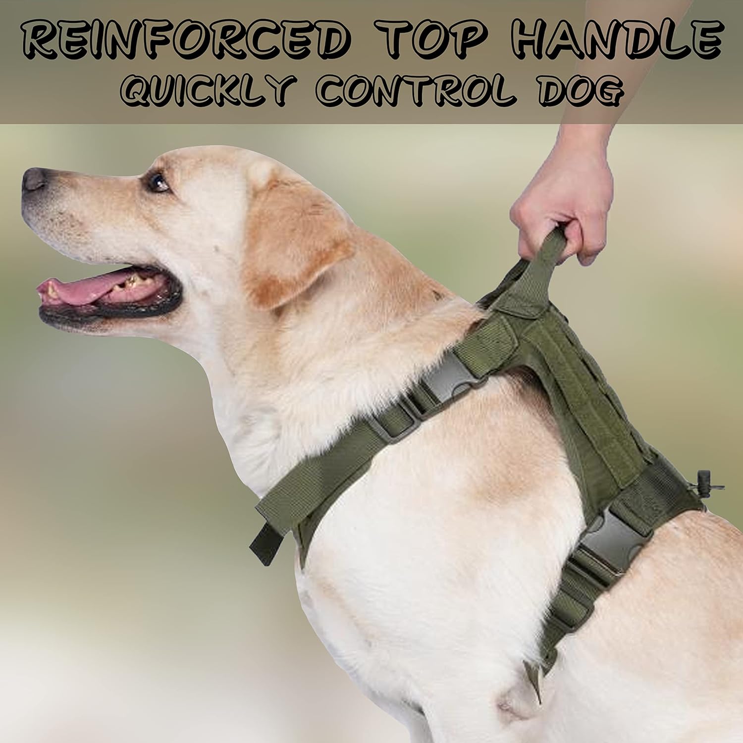 Arnés táctico para perro, arnés para perros medianos sin tirones, con paneles Molle y bucle, chaleco militar con asa resistente para entrenamiento