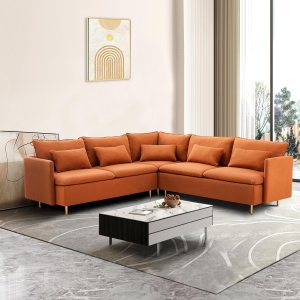 Sofá modular de 92.1 x 92.1 pulgadas, sofá esquinero Boucle Teddy Fabirc, sofá de 5 asientos en forma de L, sofá moderno con almohada de 5 cintura Sofá modular de 92.1 x 92.1 pulgadas, sofá esquinero Boucle Teddy Fabirc, sofá de 5 asientos en forma de L, sofá moderno con almohada de 5 cintura