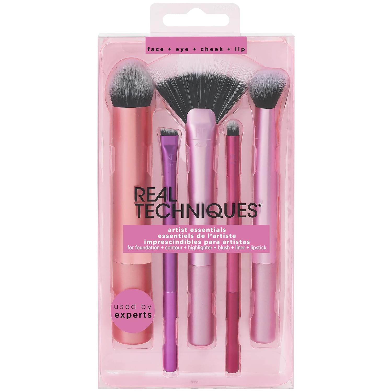 Real Techniques Artist Essentials – Juego de brochas de maquillaje, para base, rubor, iluminador, sombra de ojos y delineador, herramientas de