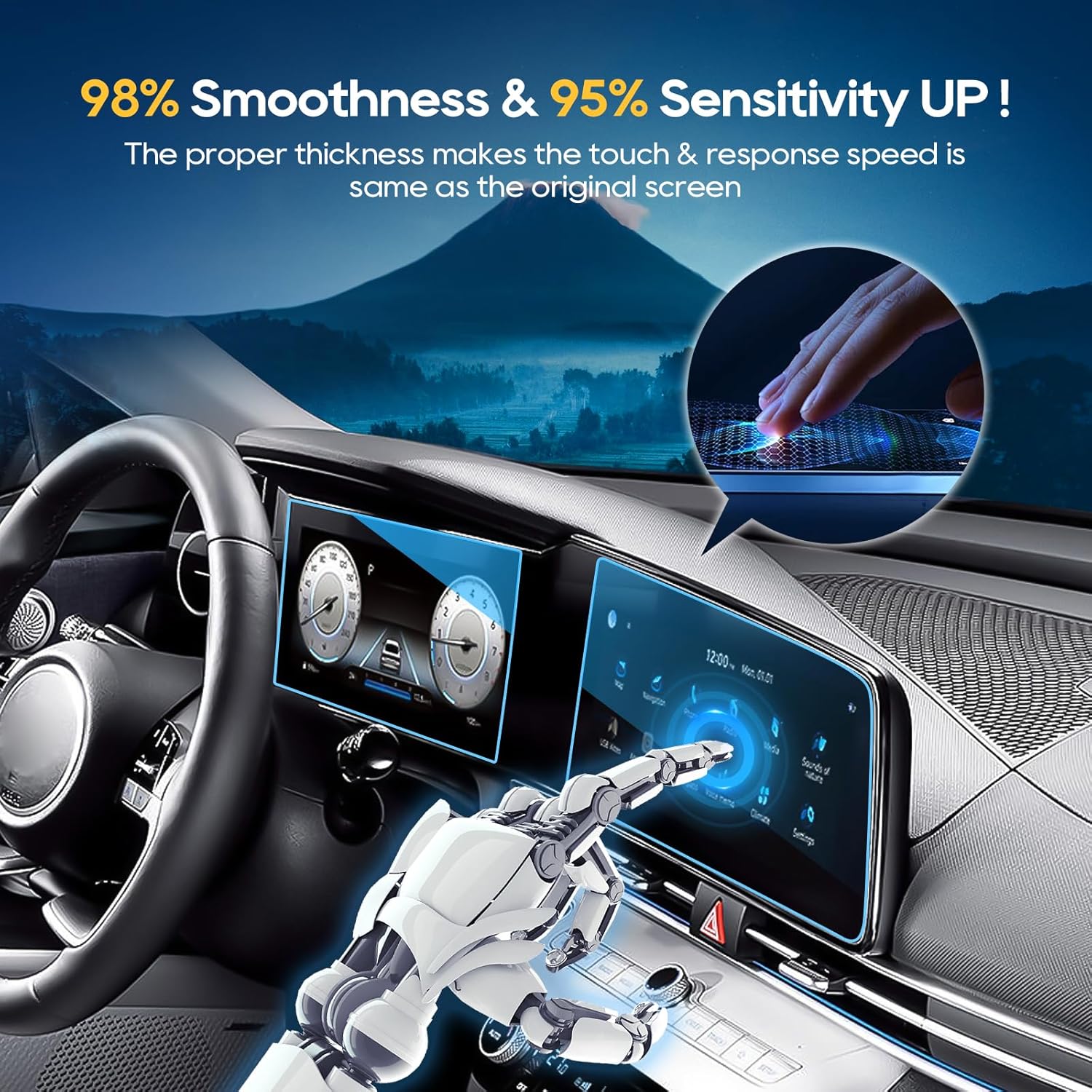 LFOTPP Protector de pantalla de navegación de automóvil para H*yundai Elantra 2021+ vidrio templado dureza 9H para automóvil, pantalla estérea,