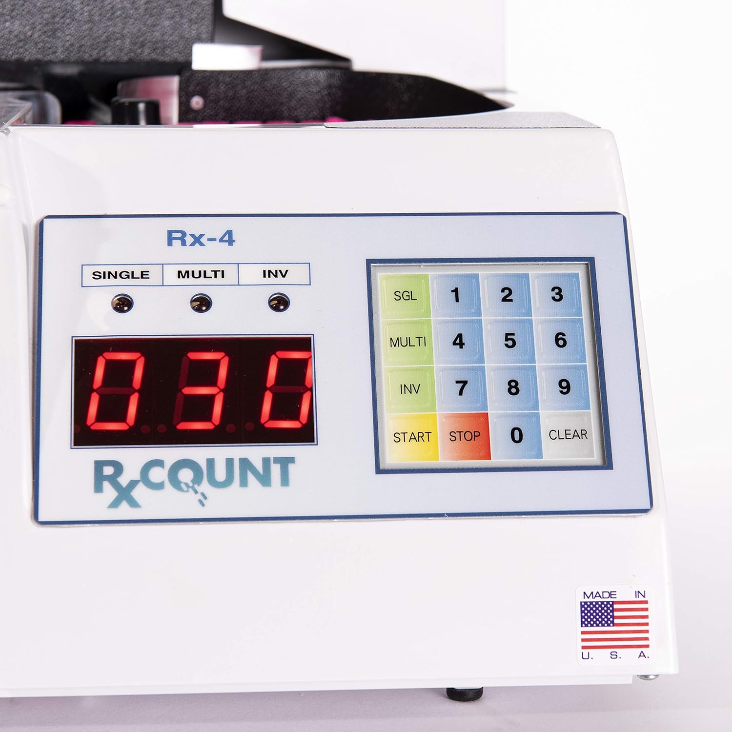 Rx-4 Máquina automática de conteo de píldoras – Contador farmacéutico de mesa digital compacto para farmacias, médicos y veterinarios.
