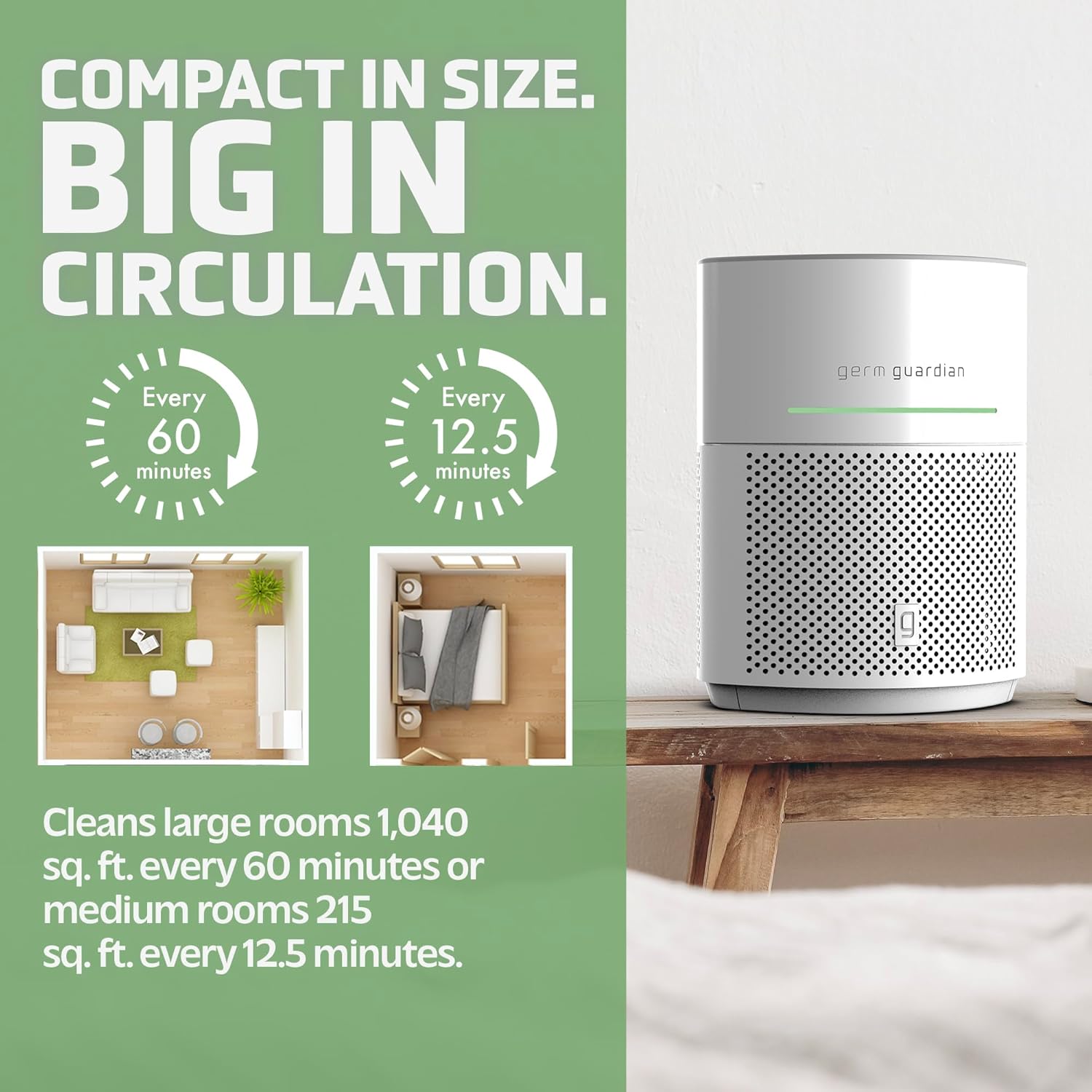 Germ Guardian AirSafe+ Purificador de aire inteligente AC3000W + GermGuardian Filter V Toxin Clear HEPA Filtro de repuesto para purificador de aire