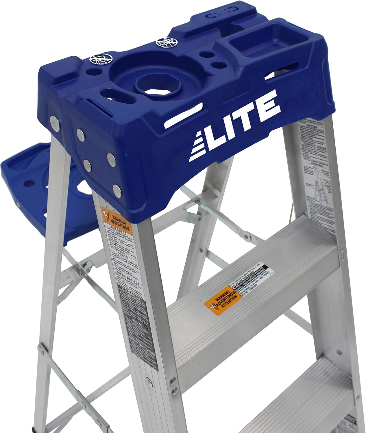LITE Escalera de aluminio de 8 pies, capacidad de 250 libras, tipo I, LP-2111-08