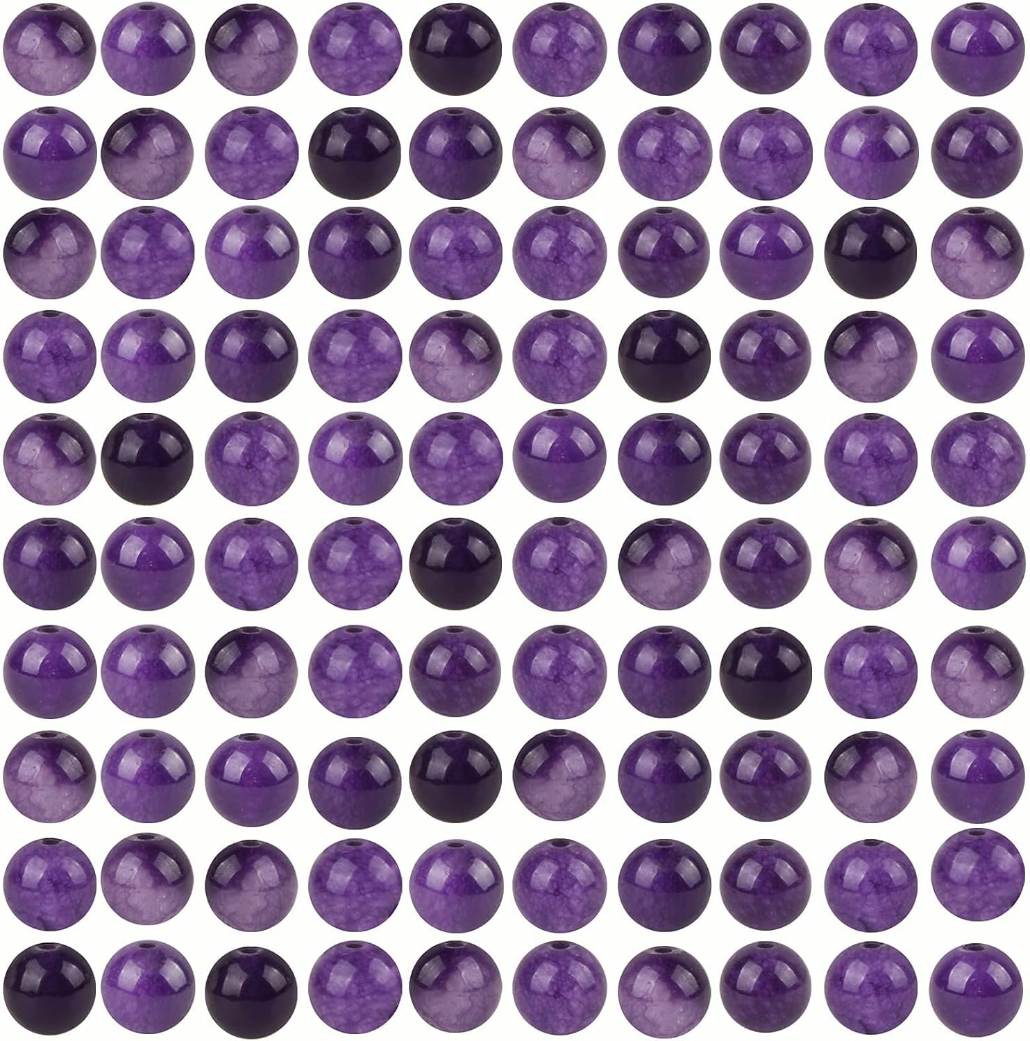 Fishdown Cuentas de piedra natural de 0.315 pulgadas, 100 cuentas sueltas naturales para hacer joyas, cuentas redondas de chakras para hacer