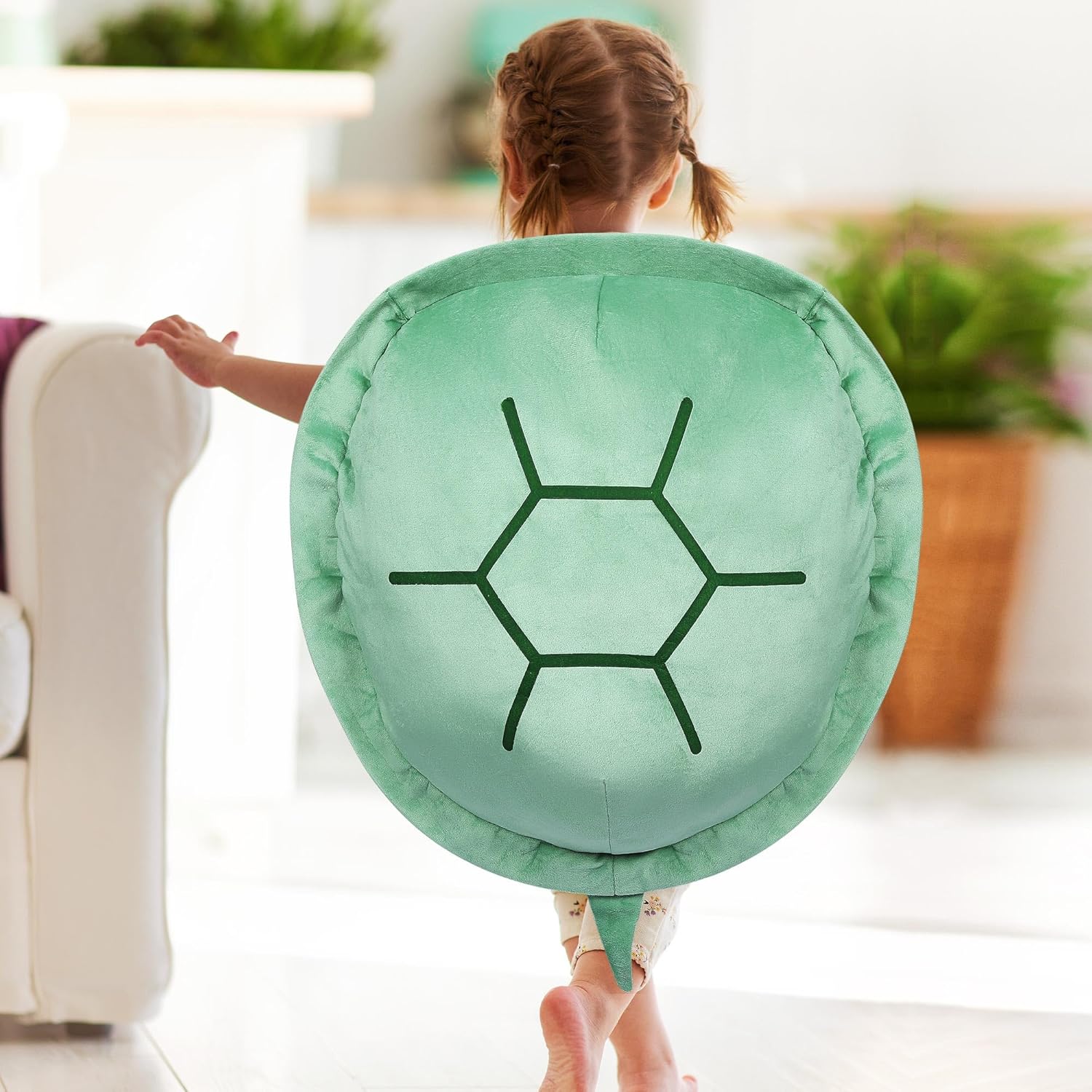 Almohadas de concha de tortuga de 30 pulgadas para niños, disfraz de tortuga verde, disfraz de peluche divertido, regalos creativos para niños y