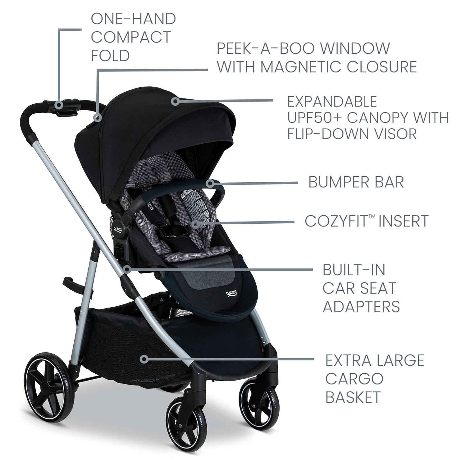 Britax Willow Grove SC – Sistema de viaje para bebé, asiento de automóvil infantil y cochecito combinado con base alpina, tecnología ClickTight,