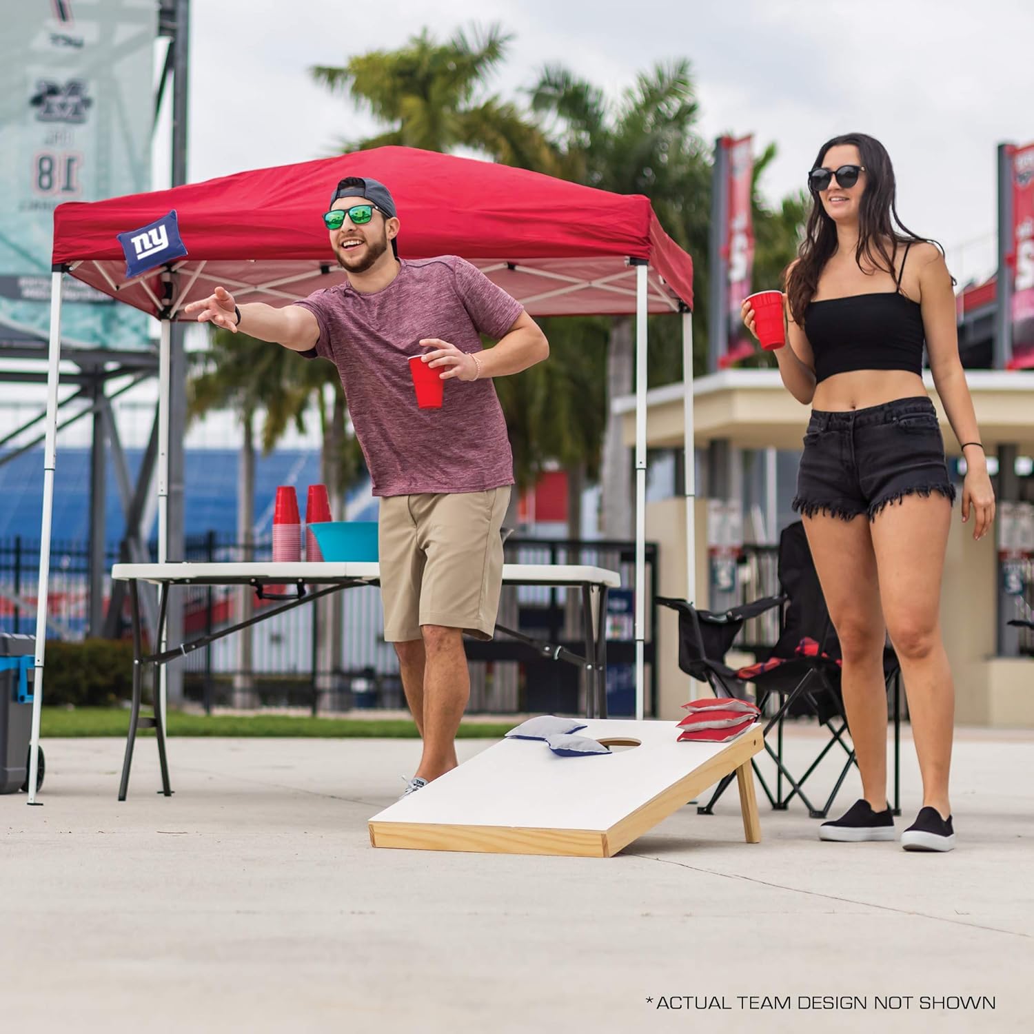 Wild Sports – Bolsas de puf de doble cara de NFL Pro Football Jacksonville Jaguars, paquete de 4 bolsas de lanzamiento prémium para juegos de