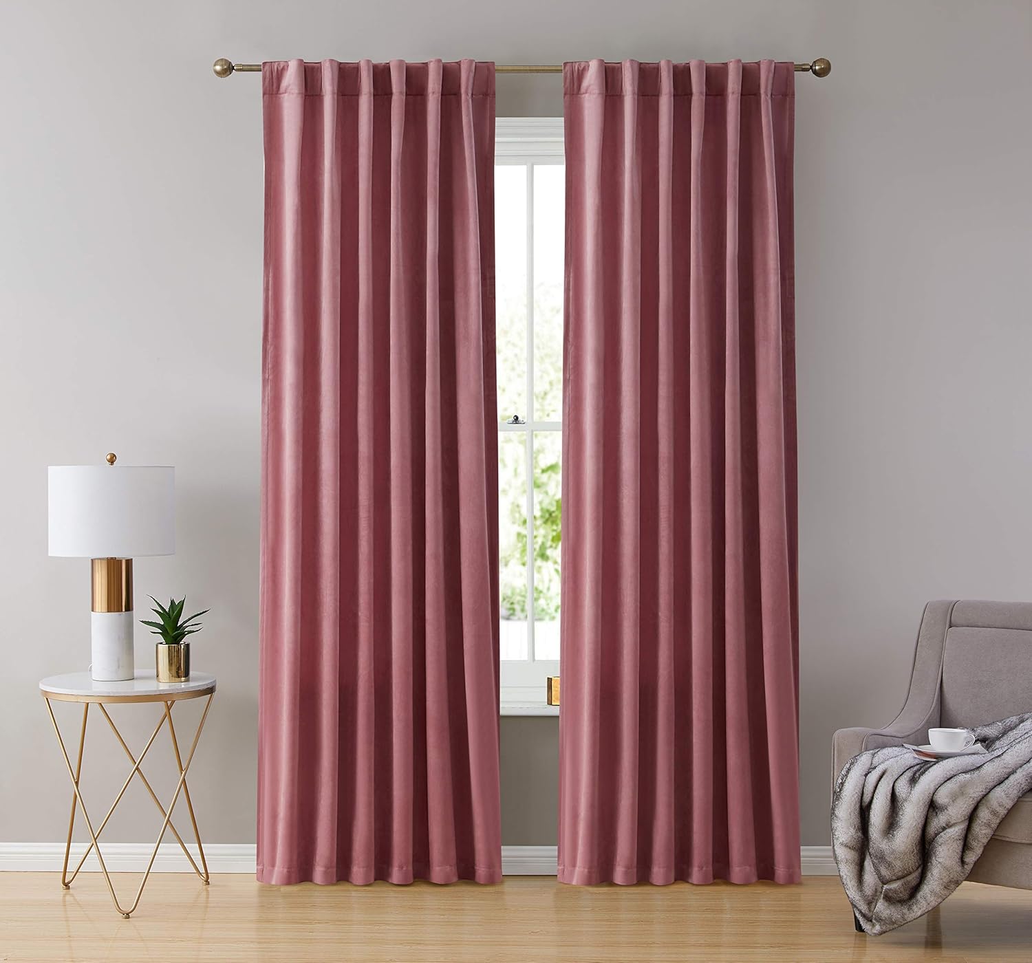 HLC.ME – Paños de cortina decorativos Lopez de primer nivel, suaves, traslúcidos con agujero para barra tratamiento de ventanas para dormitorio y