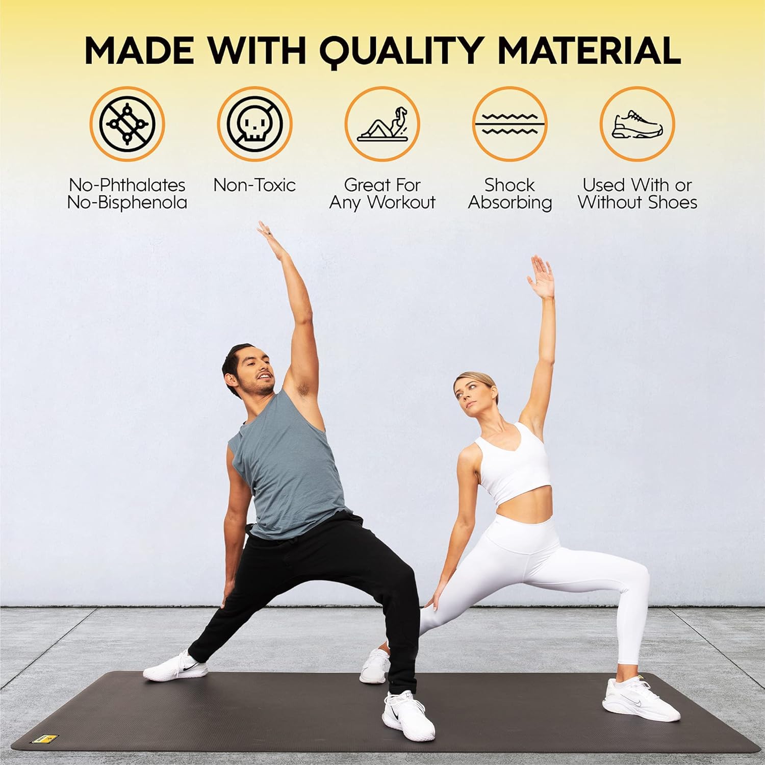 POGAMAT Alfombrillas de ejercicio grandes de alta calidad  8 x 4 pies x 14 pulgadas de grosor duradera para suelo de gimnasio en casa  Funciona muy