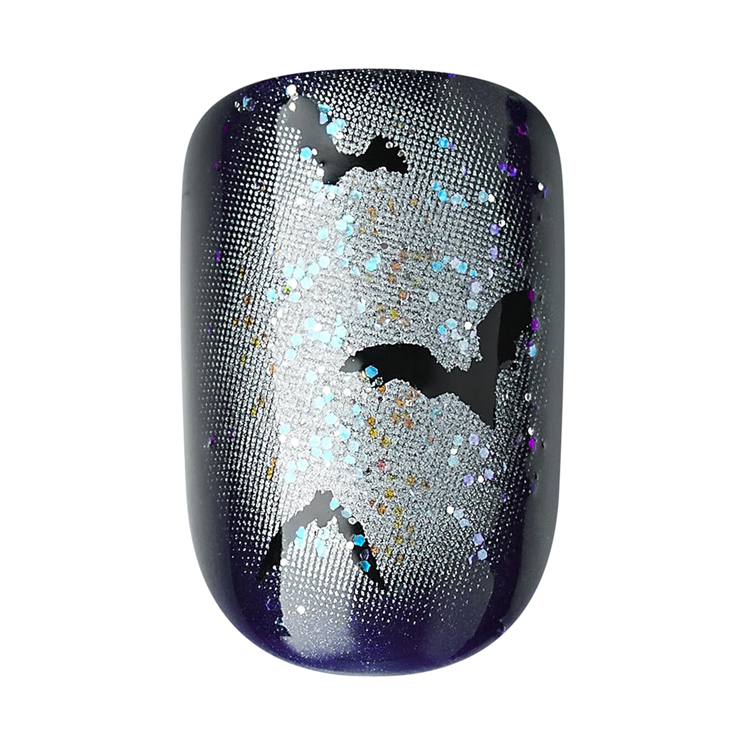 KISS imPRESS – Manicura a presión para Halloween, azul, longitud corta, forma cuadrada, tecnología PureFit, a prueba de astillas, a prueba de