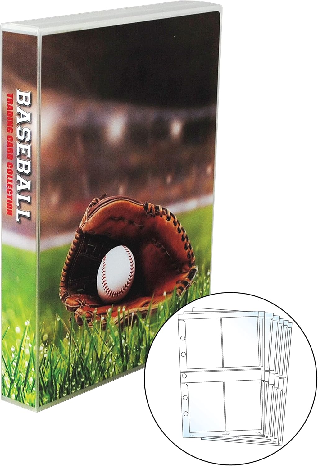 UniKeep Mini carpeta con temática de béisbol para tarjetas coleccionables  Capacidad para hasta 200 tarjetas