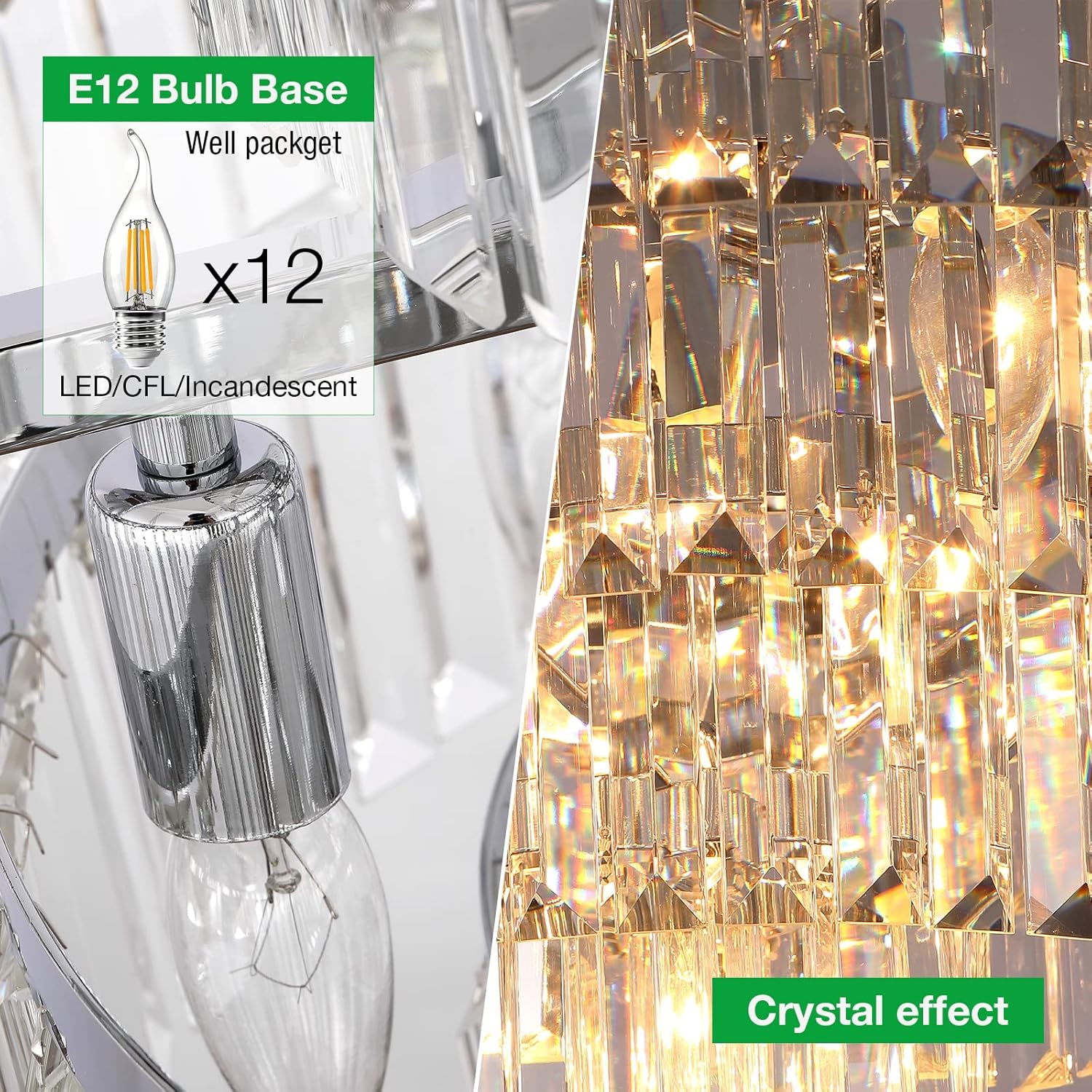 Candelabros y luces de cristal de estilo moderno cromado, colgantes redondos, clásicos, lámpara de techo colgante de 5 niveles para comedor y sala
