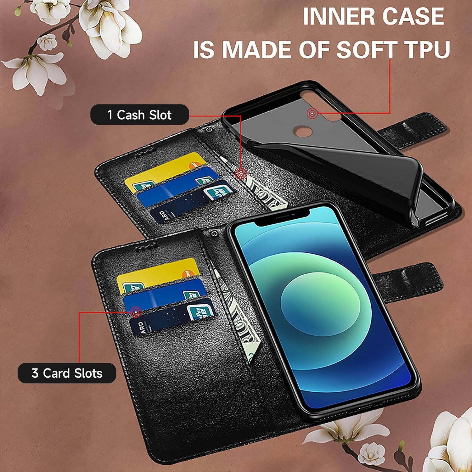 DAFEI Funda tipo cartera para Samsung Galaxy A21 con estampado de gato-aa211 de piel sintética con tapa para tarjetas de crédito y tarjetas de