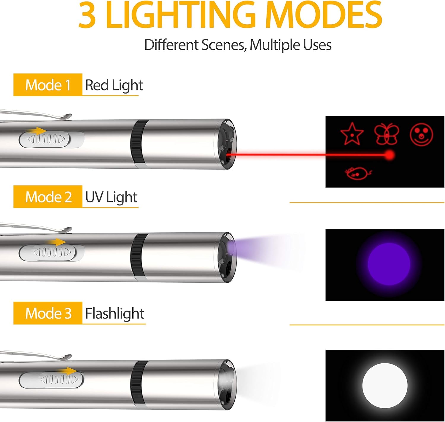 Juguete de puntero láser para gatos de interior, juguete interactivo para gatos, puntero láser de luz roja, multimodo recargable por USB, juguete
