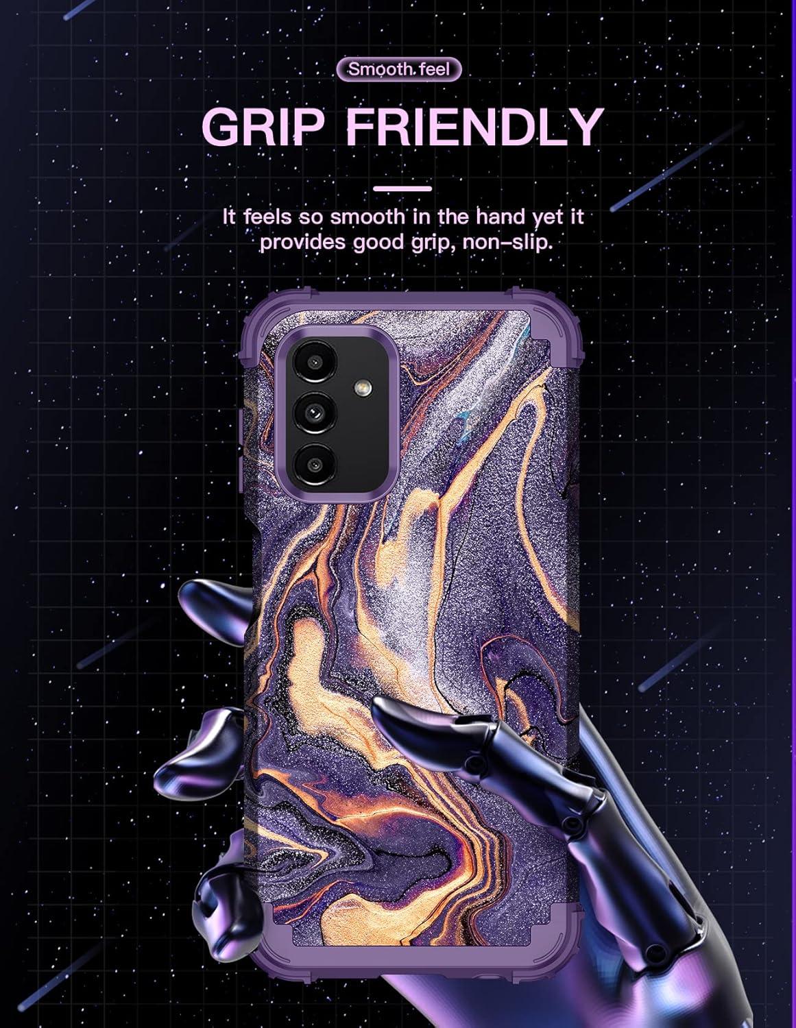 LONTECT Funda para Galaxy A13 5G de tres capas, a prueba de golpes, resistente, híbrida, resistente, duradera, funda protectora para niñas y