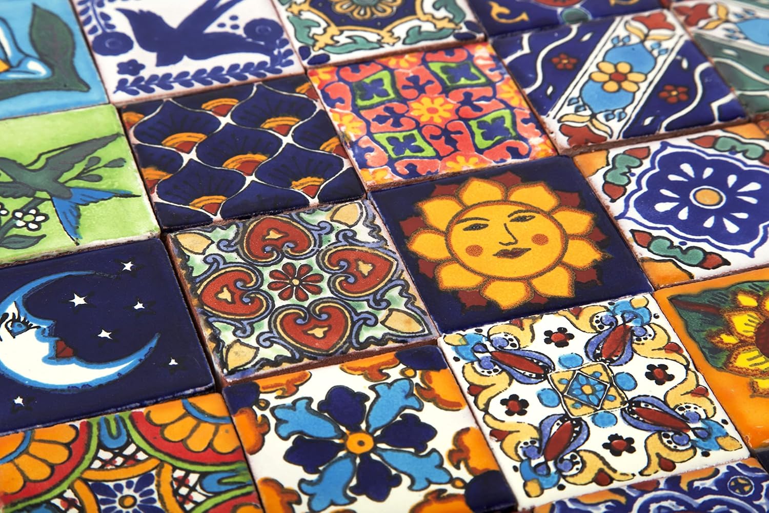 Saburo by Cerames – Azulejos de cerámica mexicana de 2 x 2 pulgadas – 120 mosaicos decorativos mexicanos para baño, cocina, ducha, escaleras, sala