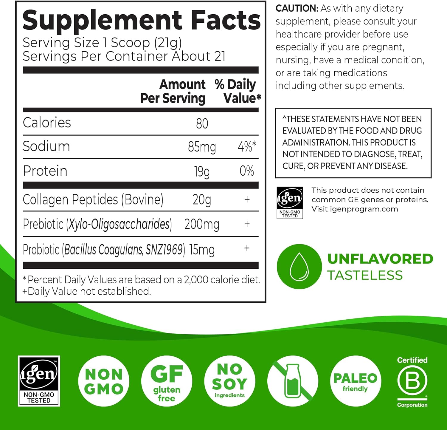 Orgain Hydrolyzed Collagen Peptides + Prebiotic & Probiotics Powder for Women & Men, 20g Grass Fed Collagen, 1 Billion CFU – Supports Digestive,