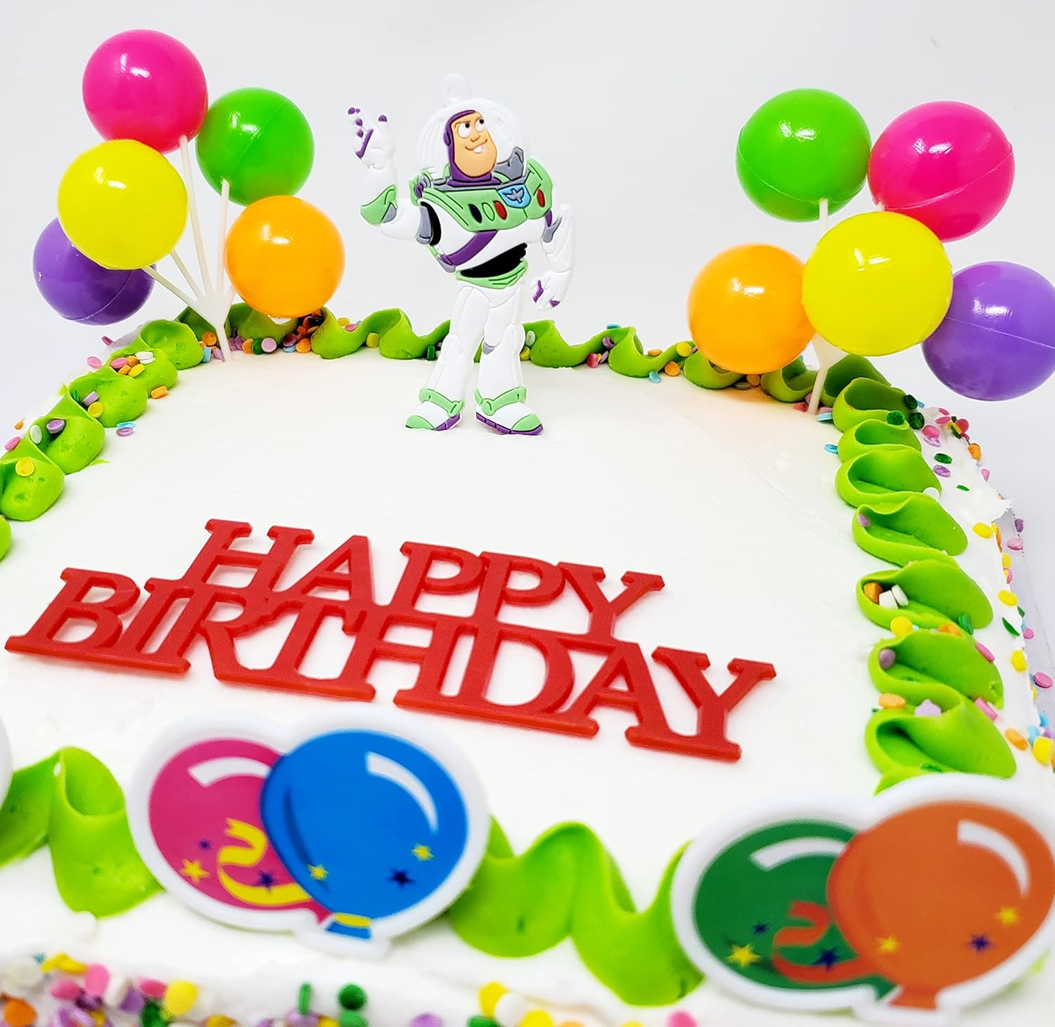 Buzz Lightyear – Juego de decoración para pastel de cumpleaños de 7 piezas
