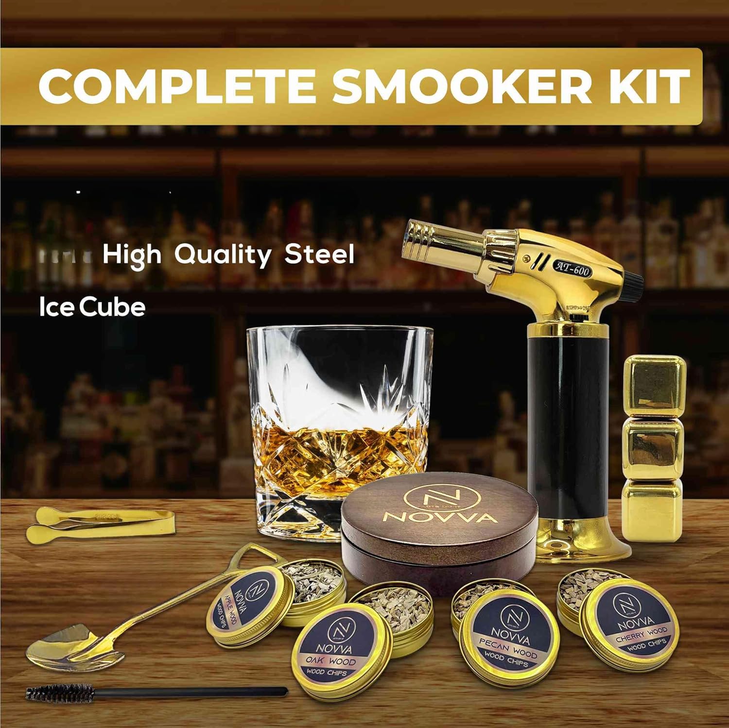 Kit ahumador de cóctel ahumado, Wiskey Tender, kit de ahumador a la antigua, kit para ahumar whisky, accesorios de whisky, bebida para ahumar, kit