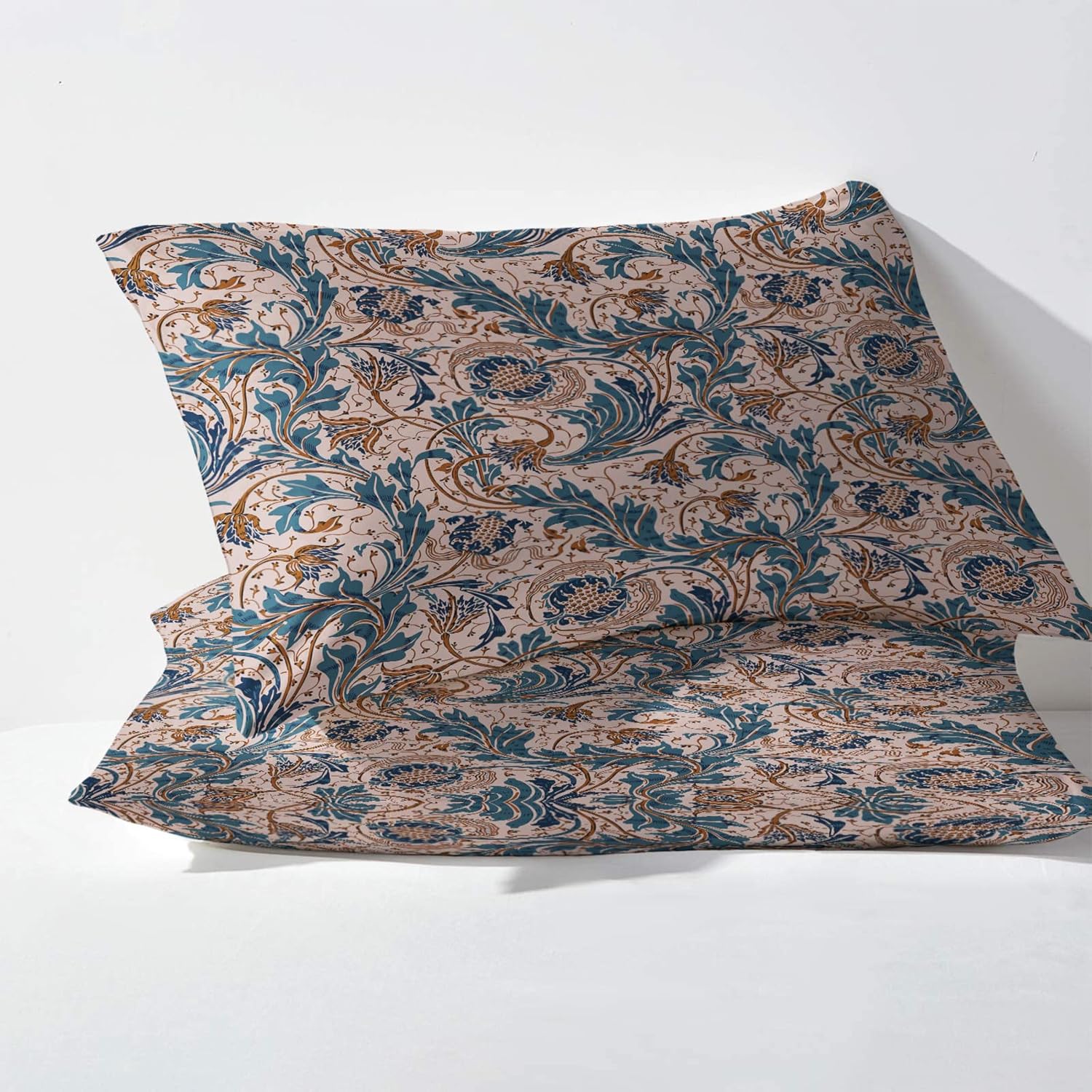 THYUNQ Juego de sábanas divididas tamaño King para cama ajustable, sábanas florales vintage, sábanas y fundas de almohada de microfibra suave, 5
