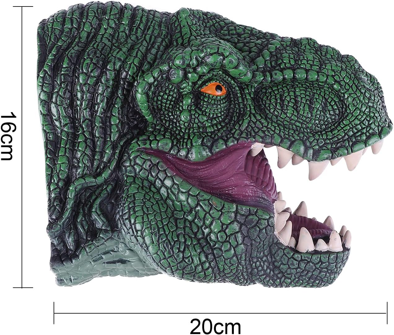 Marionetas de mano de dinosaurio de goma para niños y adultos, 3D realista T-Rex Triceratops Dilofosaurus Marionetas de mano suaves de cabeza de