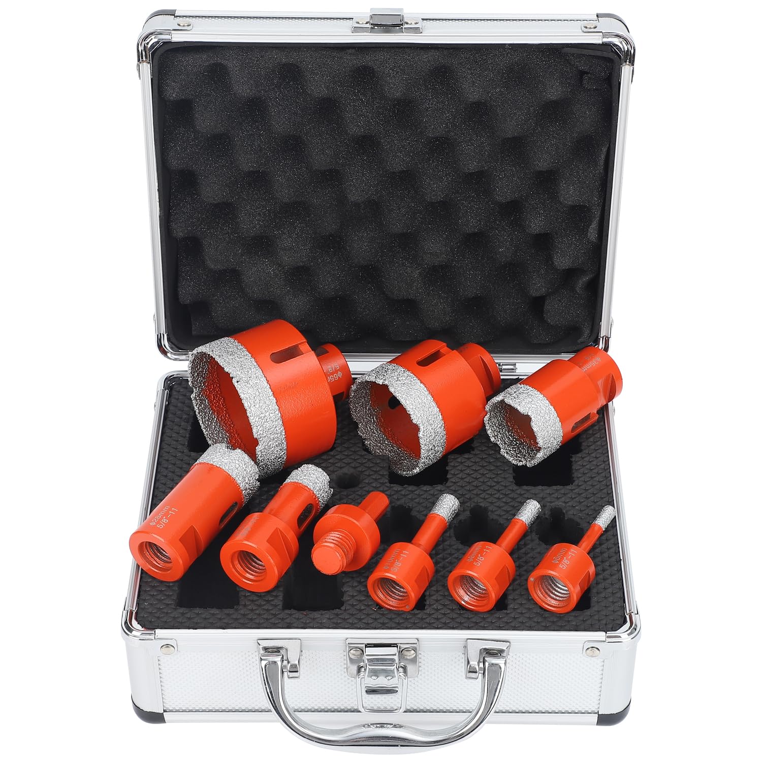 Juego de 9 brocas con núcleo de diamante, kit de sierra para azulejos de porcelana, cerámica, mármol, ladrillo, hormigón con rosca de 58 pulgadas –