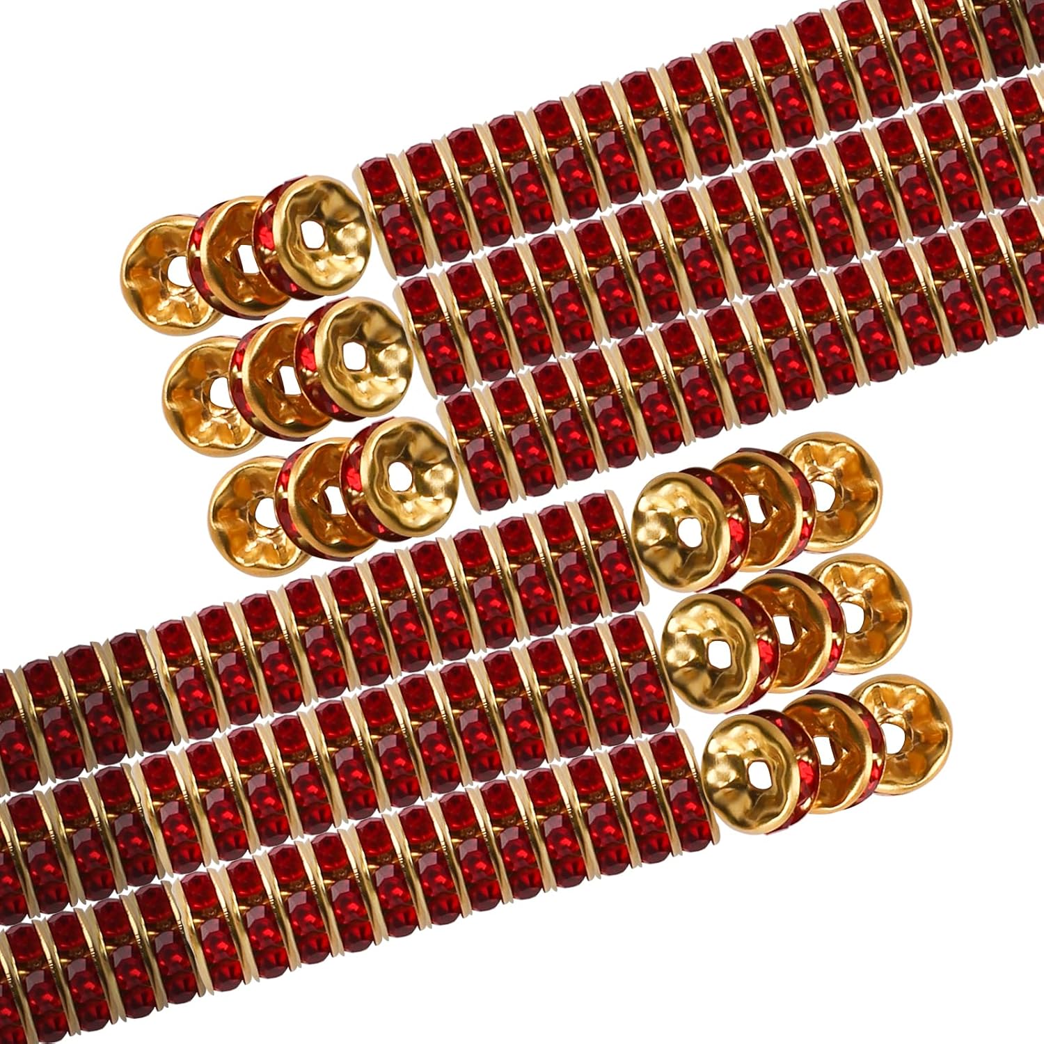 200 cuentas espaciadoras de 0.315 in de diamantes de imitación de cristal checo para hacer joyas sueltas cuentas para pulseras