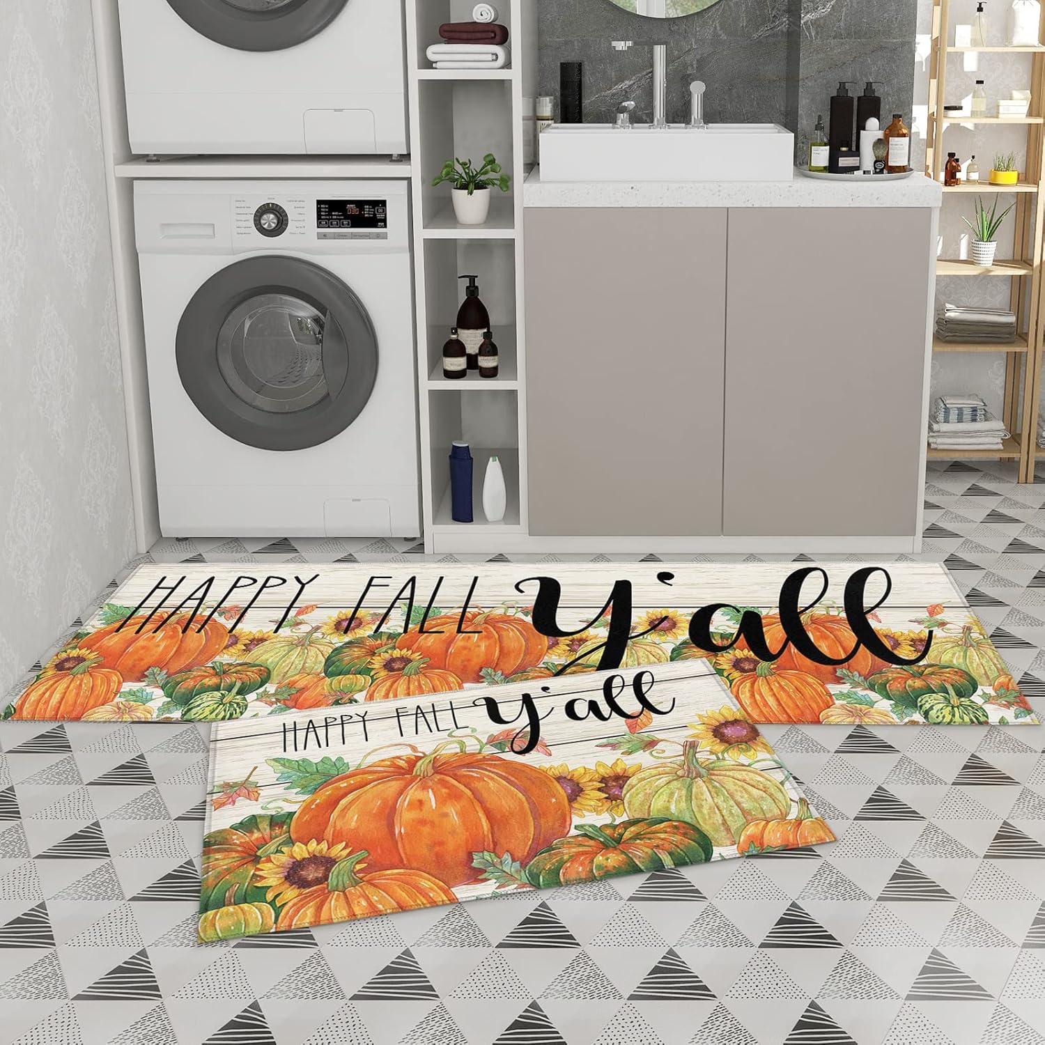Miaklek Alfombra de cocina antideslizante para decoración de casa de otoño, alfombras de cocina suaves para piso, alfombra de cocina,